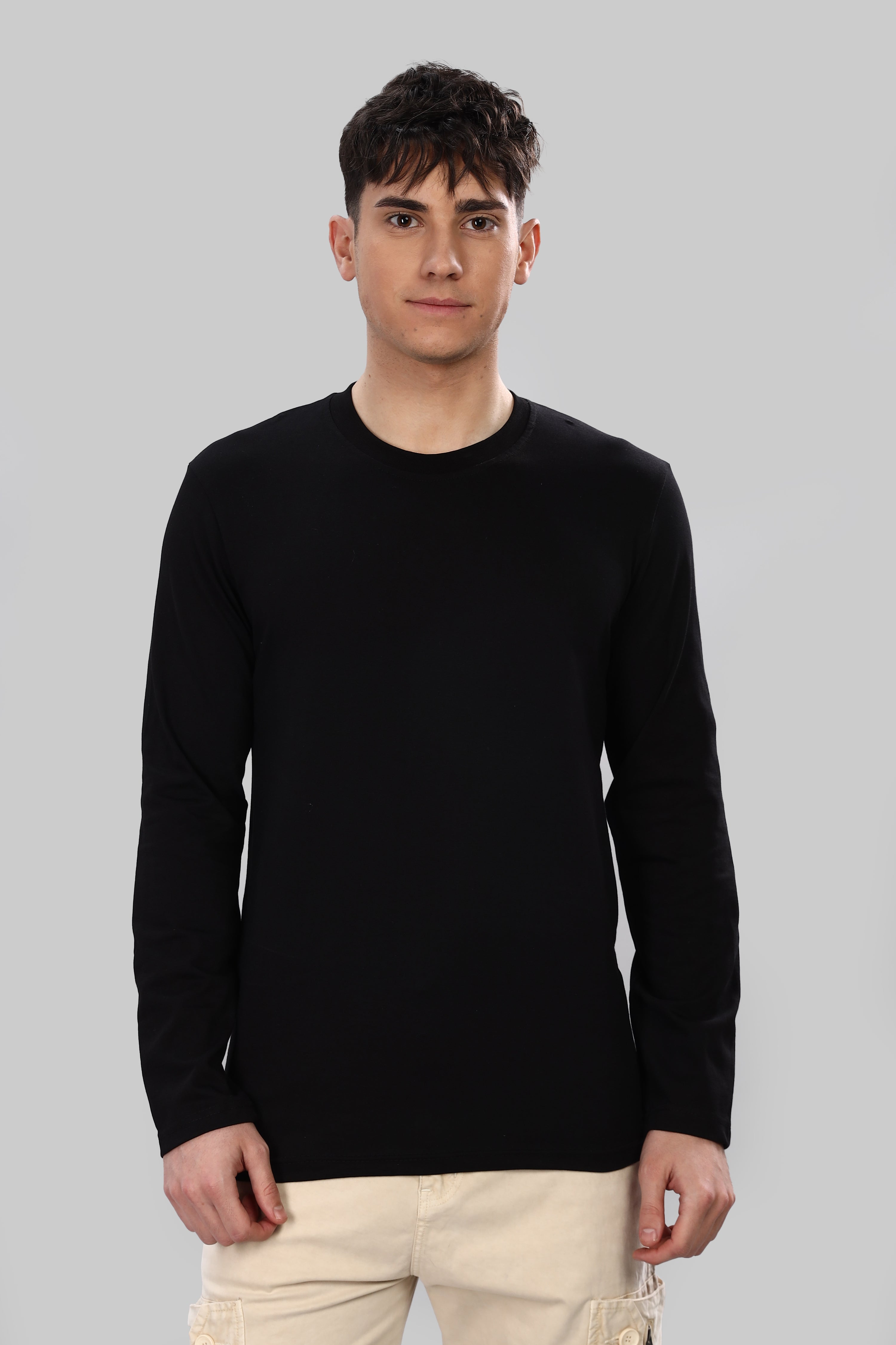 Teal Blue Long Sleeve Crew Neck T-Shirt
