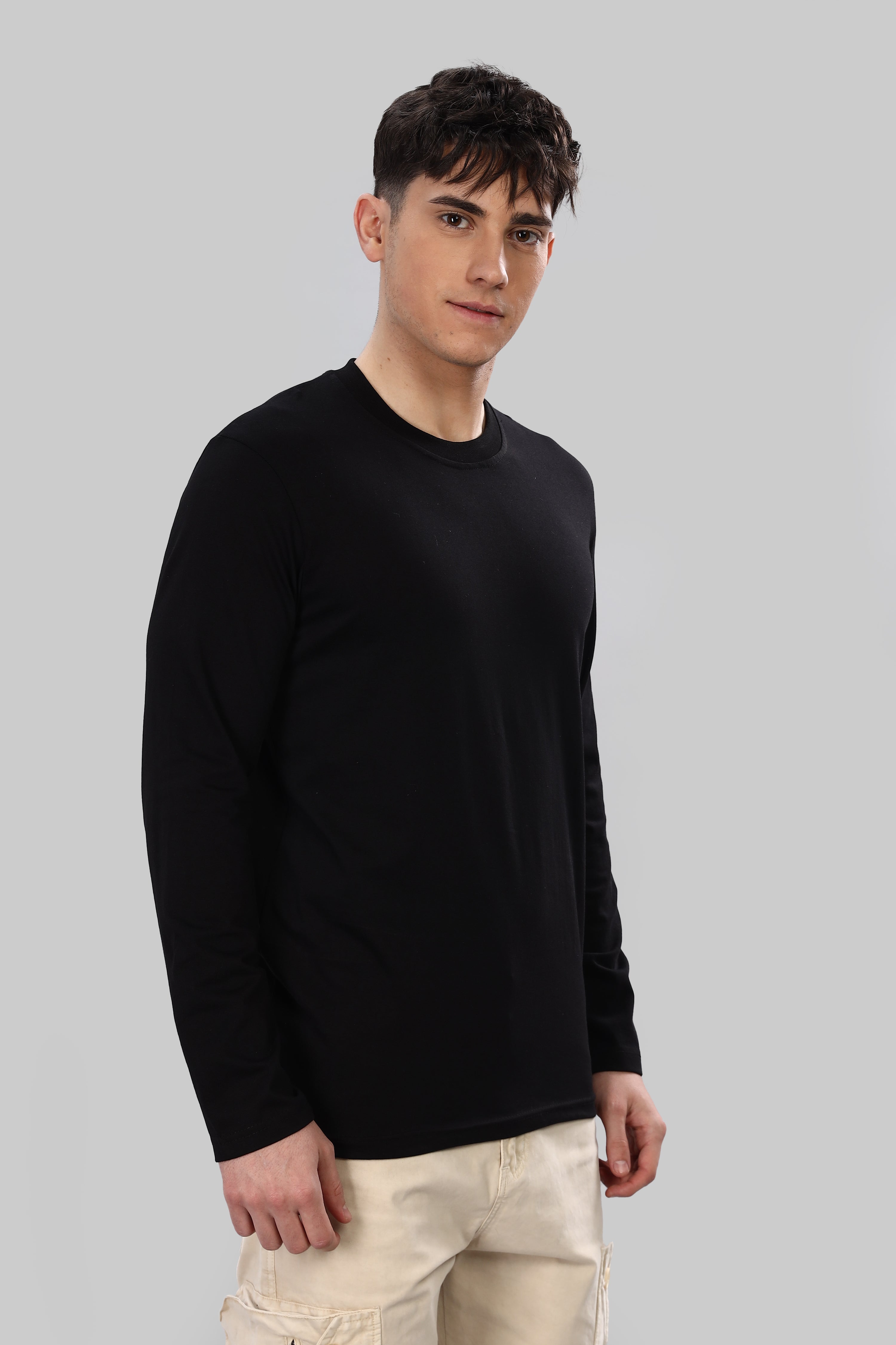 Teal Blue Long Sleeve Crew Neck T-Shirt