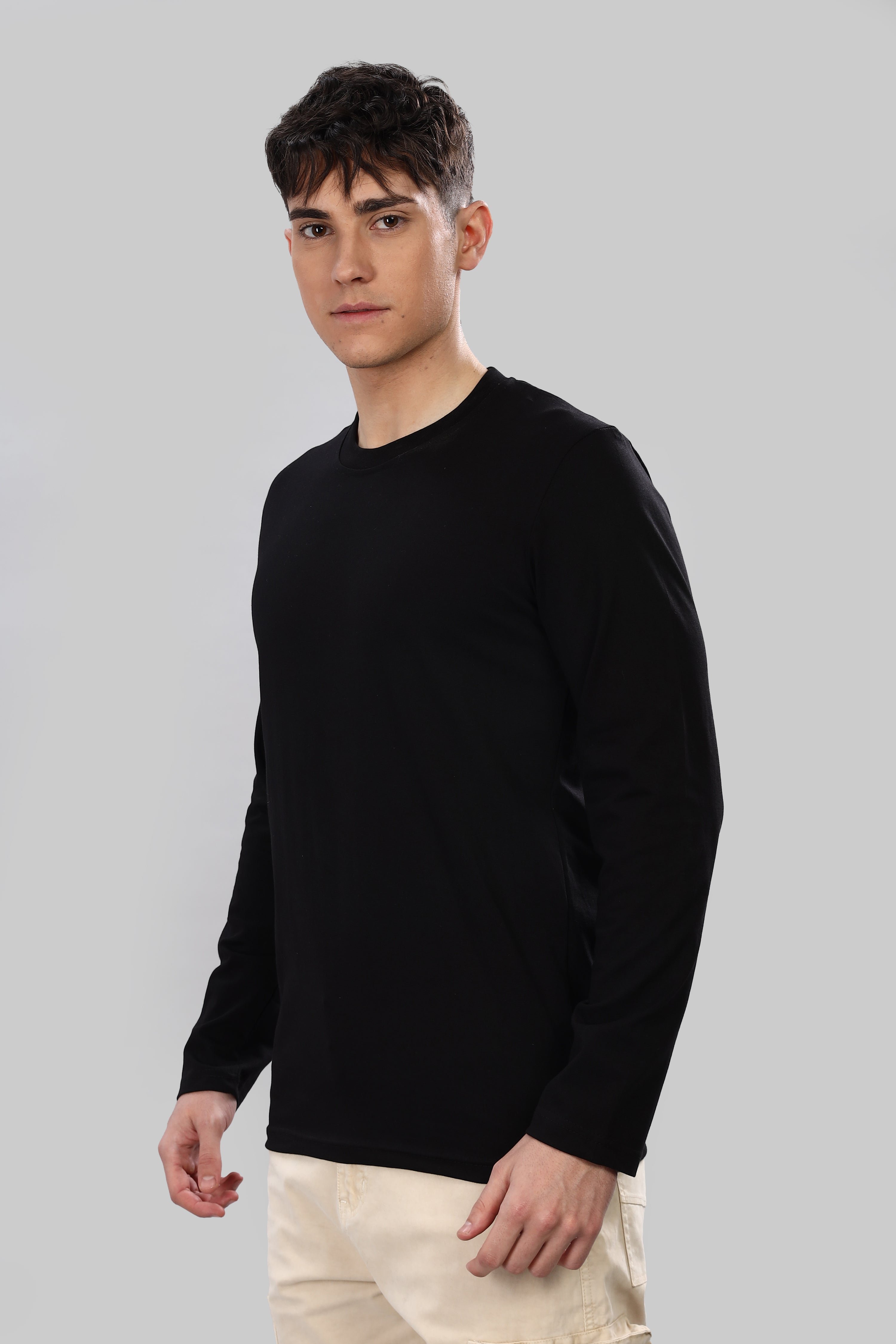 Teal Blue Long Sleeve Crew Neck T-Shirt
