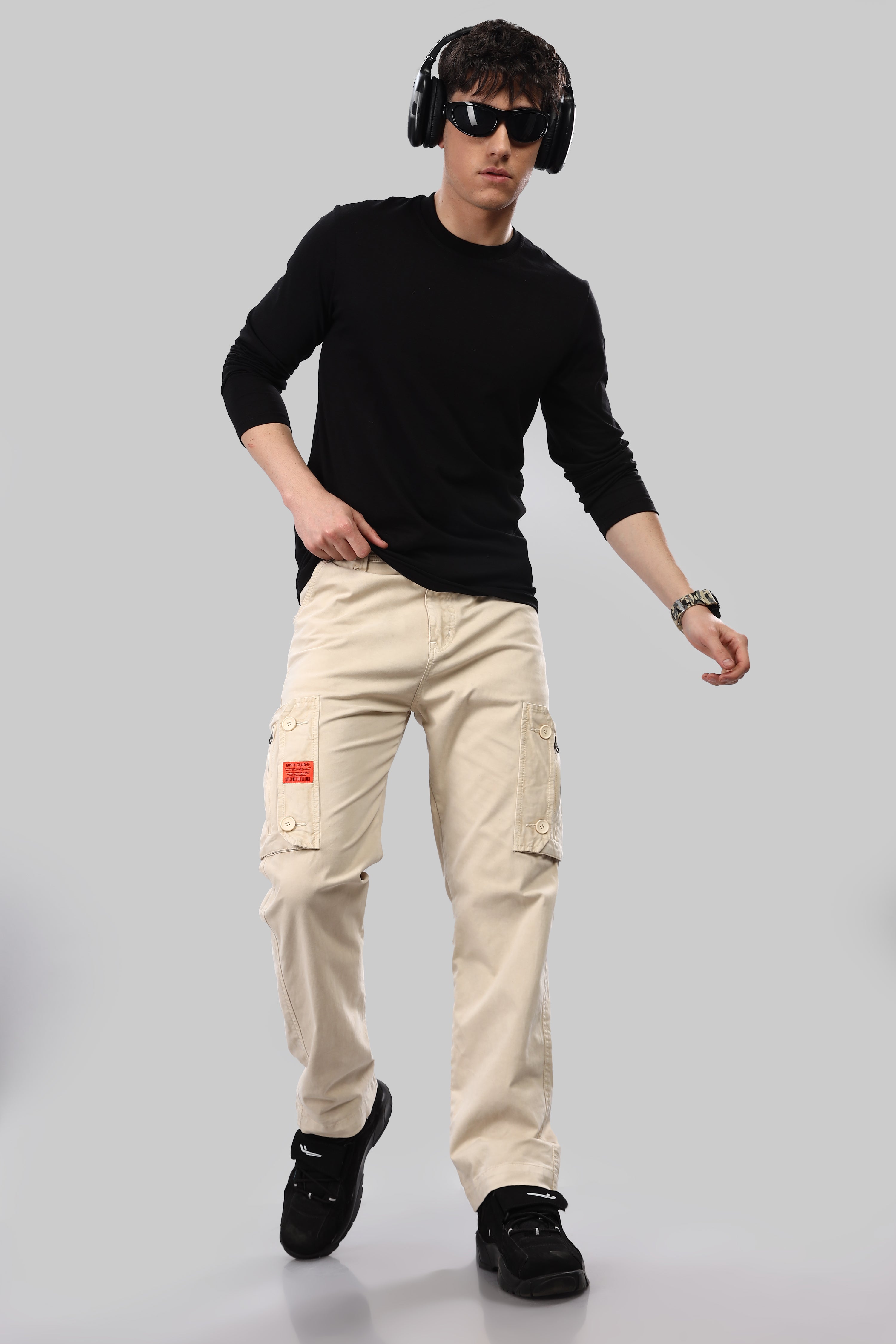 Black Long Sleeve Crew Neck T-Shirt