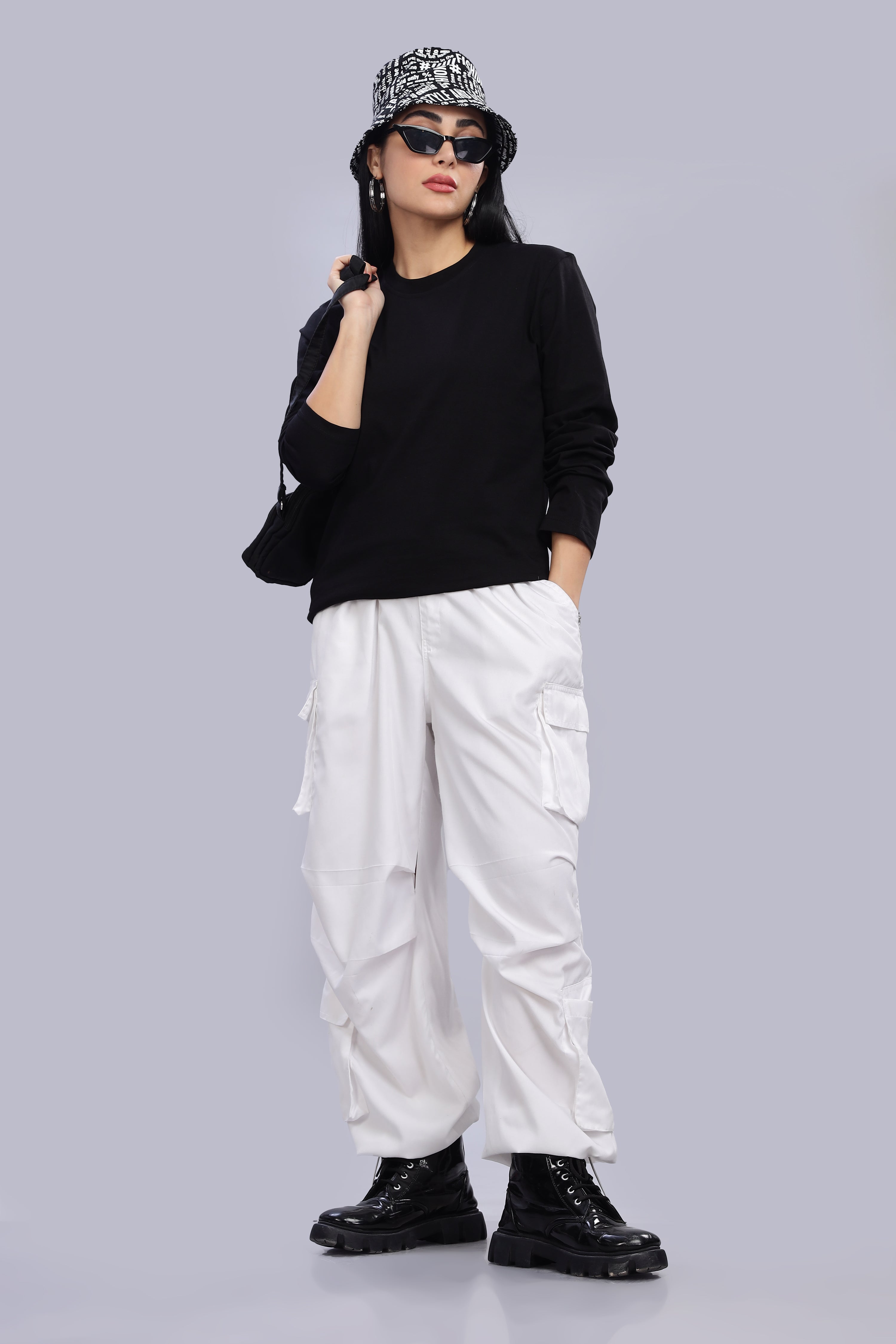 Black Long Sleeve Crew Neck T-Shirt