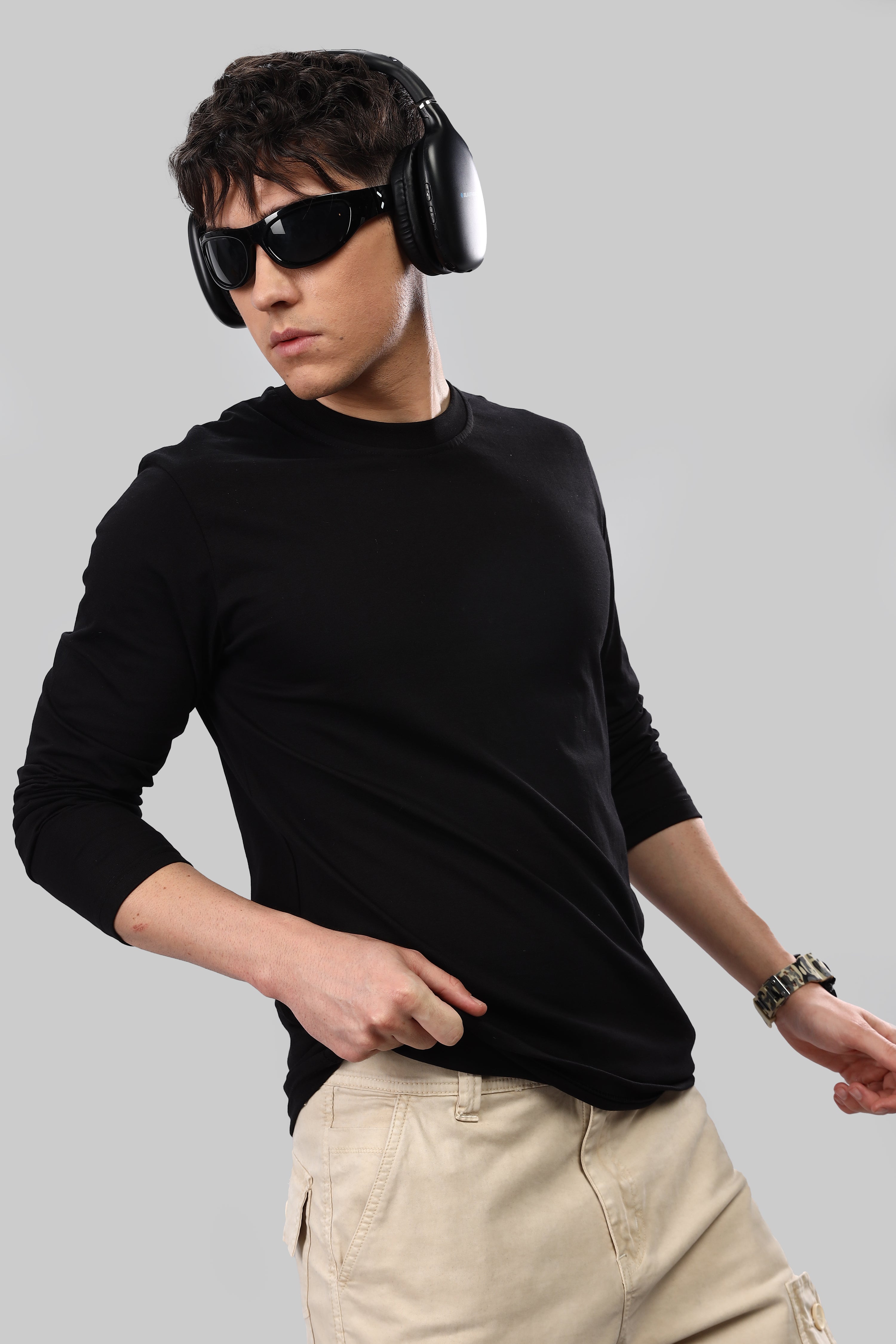Teal Blue Long Sleeve Crew Neck T-Shirt