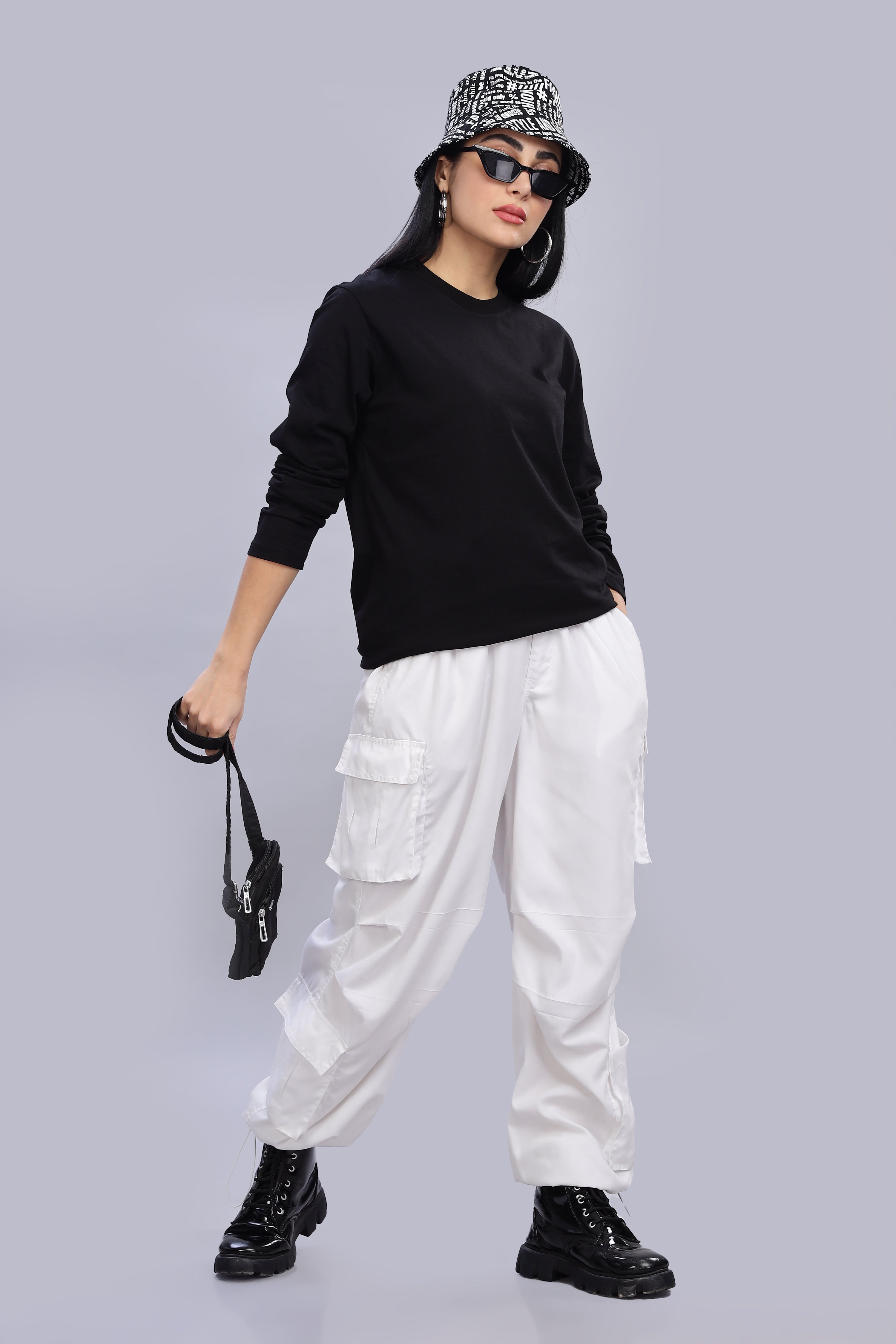 Black Long Sleeve Crew Neck T-Shirt