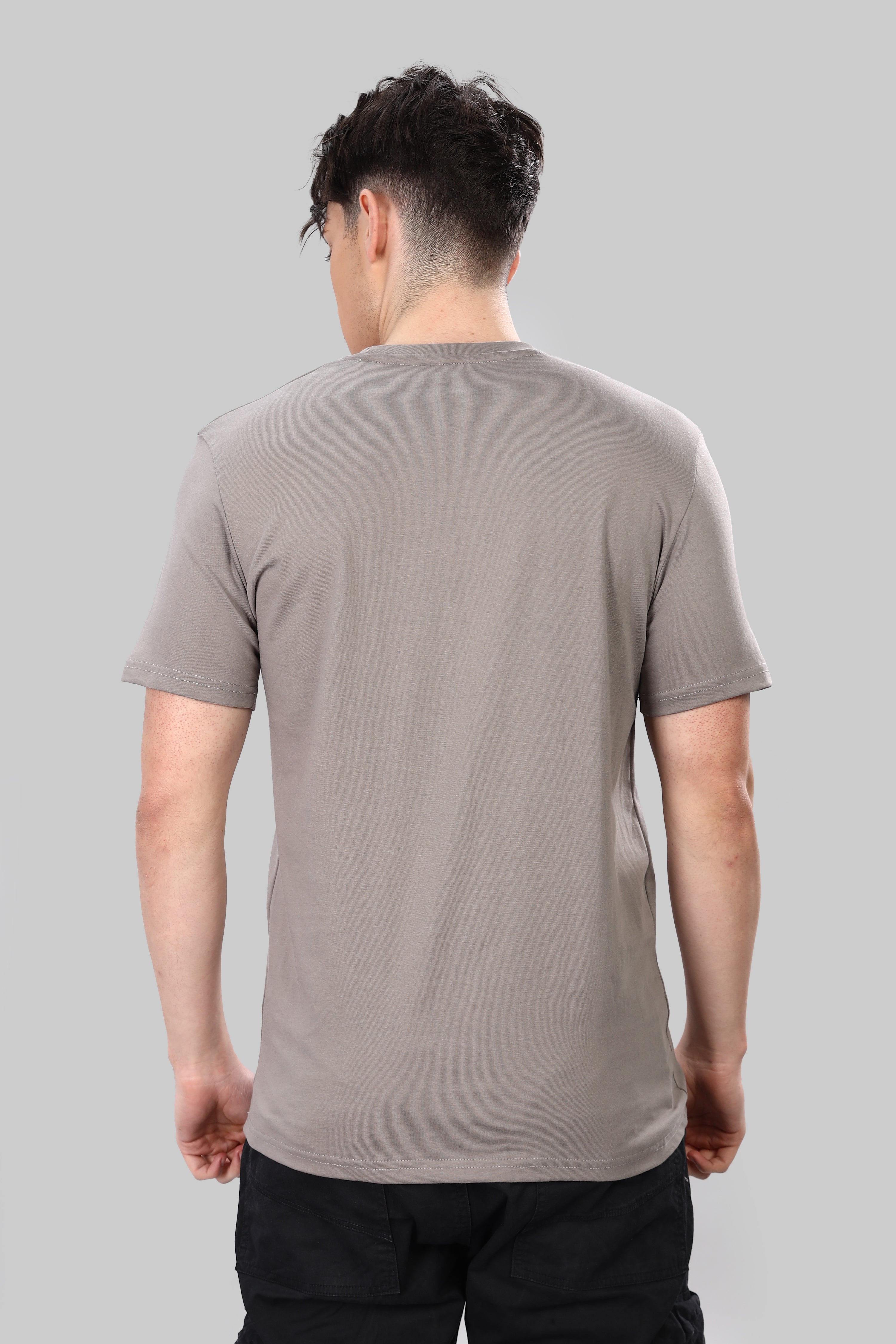 Ash Grey Pure Cotton Crew Neck T-Shirt – 220 GSM