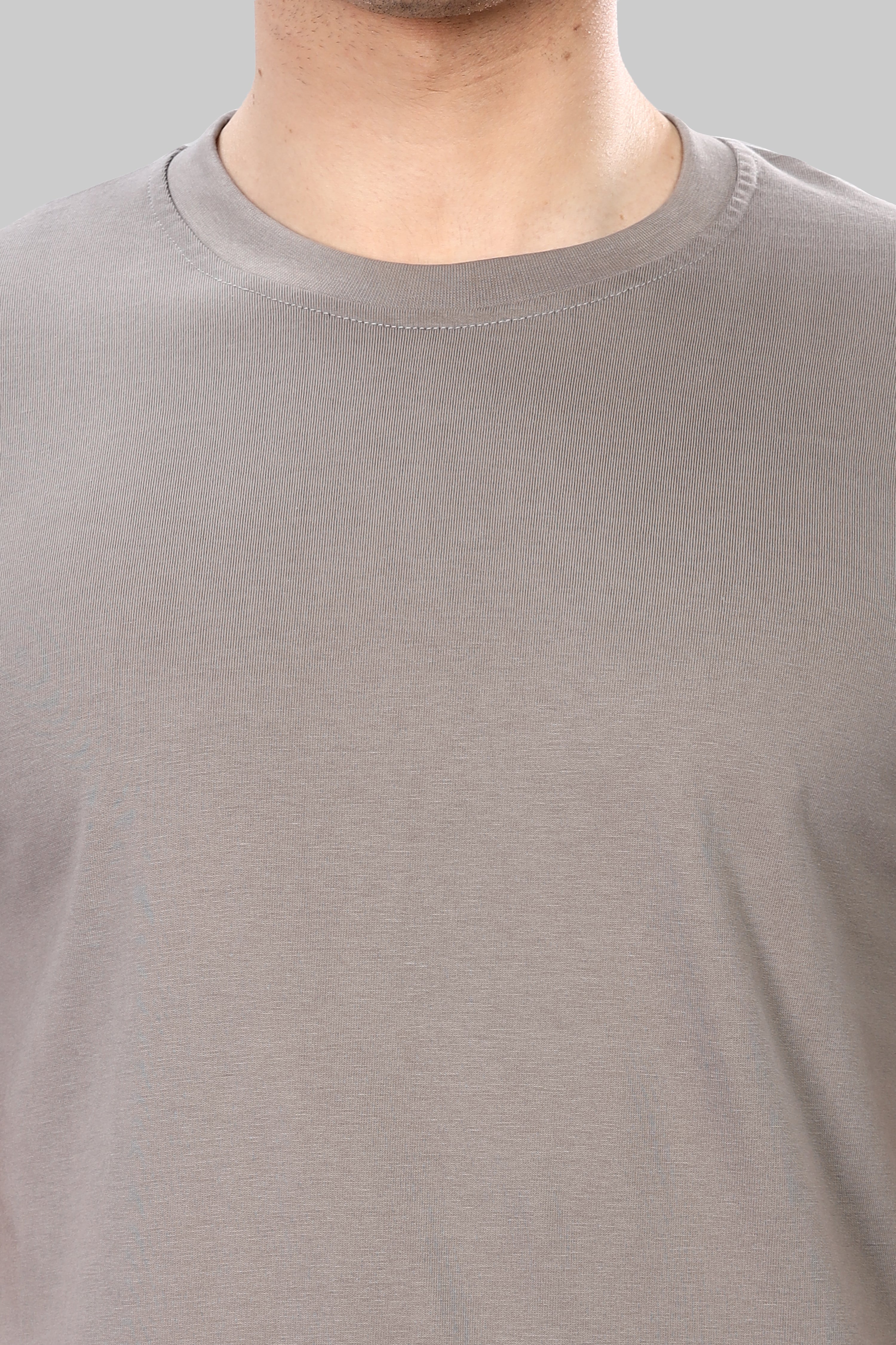 Ash Grey Pure Cotton Crew Neck T-Shirt – 220 GSM
