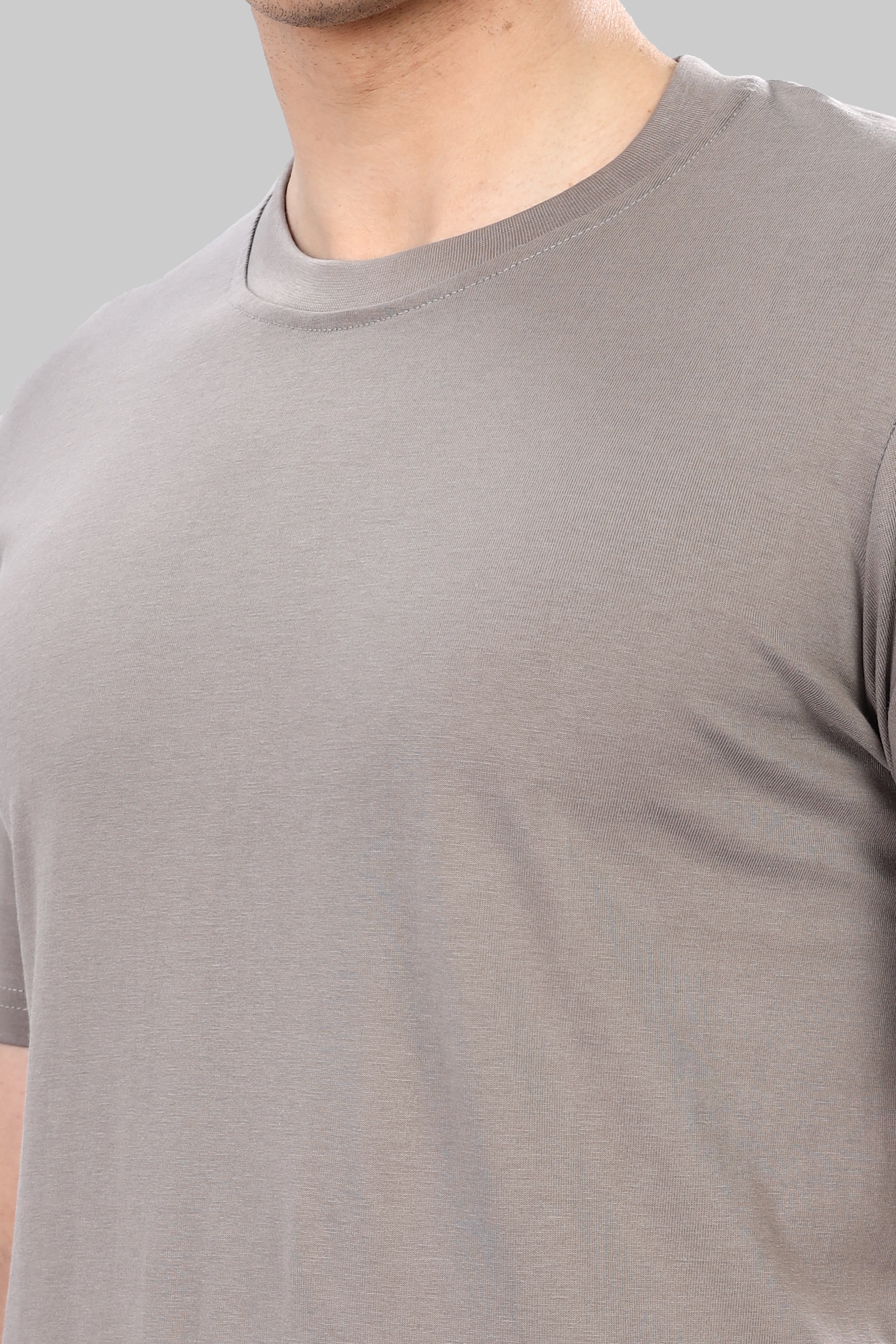 Ash Grey Pure Cotton Crew Neck T-Shirt – 220 GSM