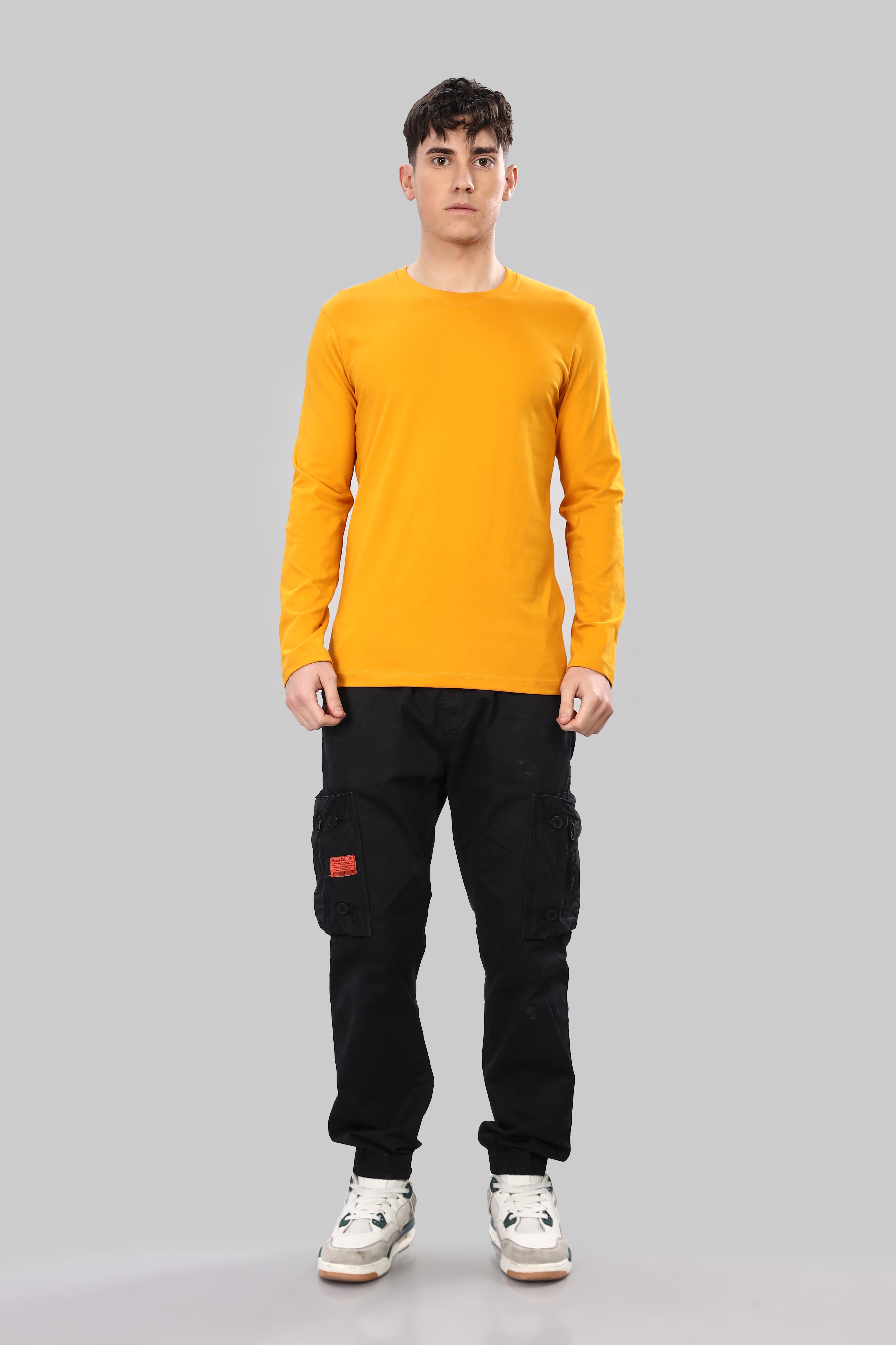 Yellow Long Sleeve Crew Neck T-Shirt