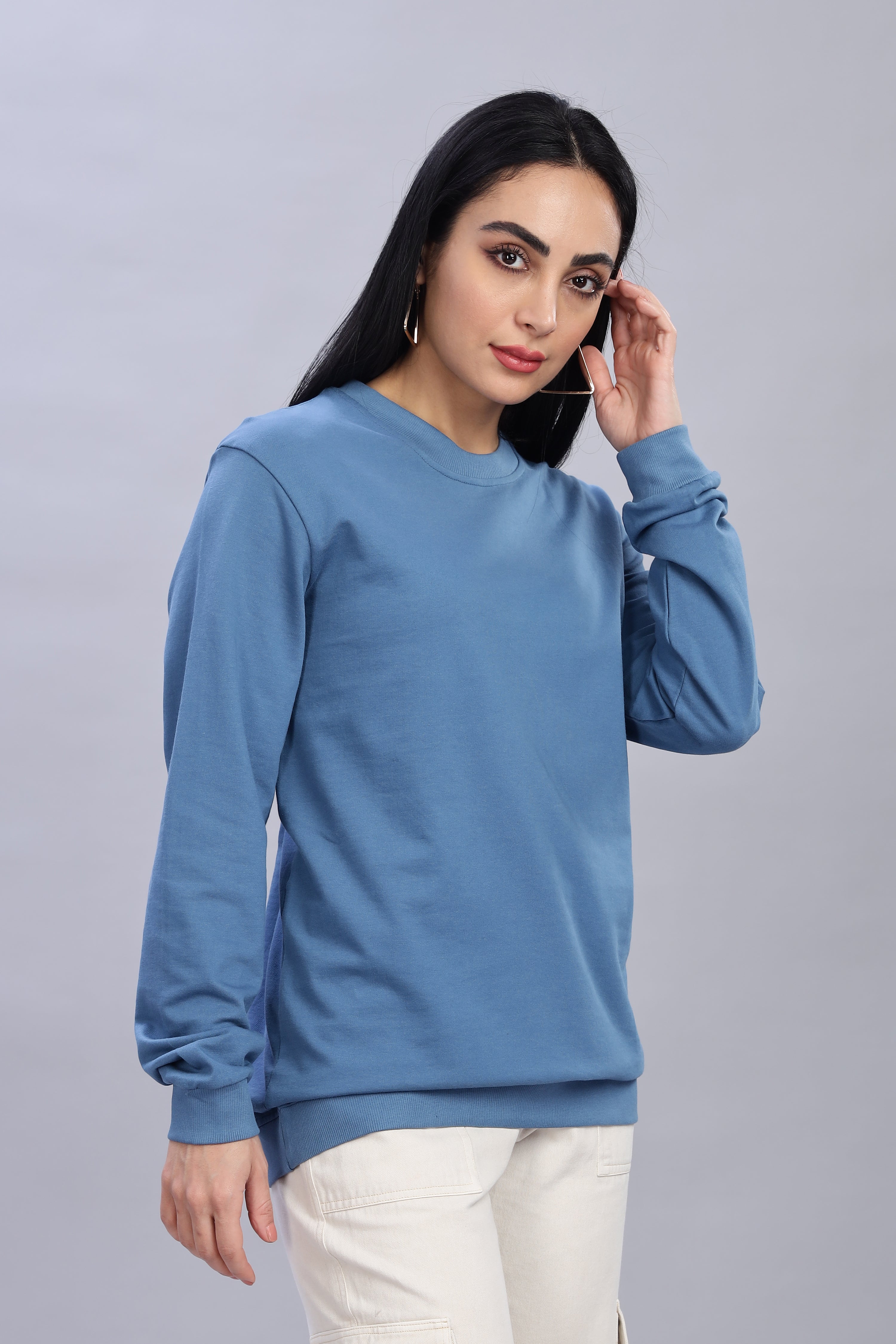 English Blue Cotton Women’s Sweatshirt