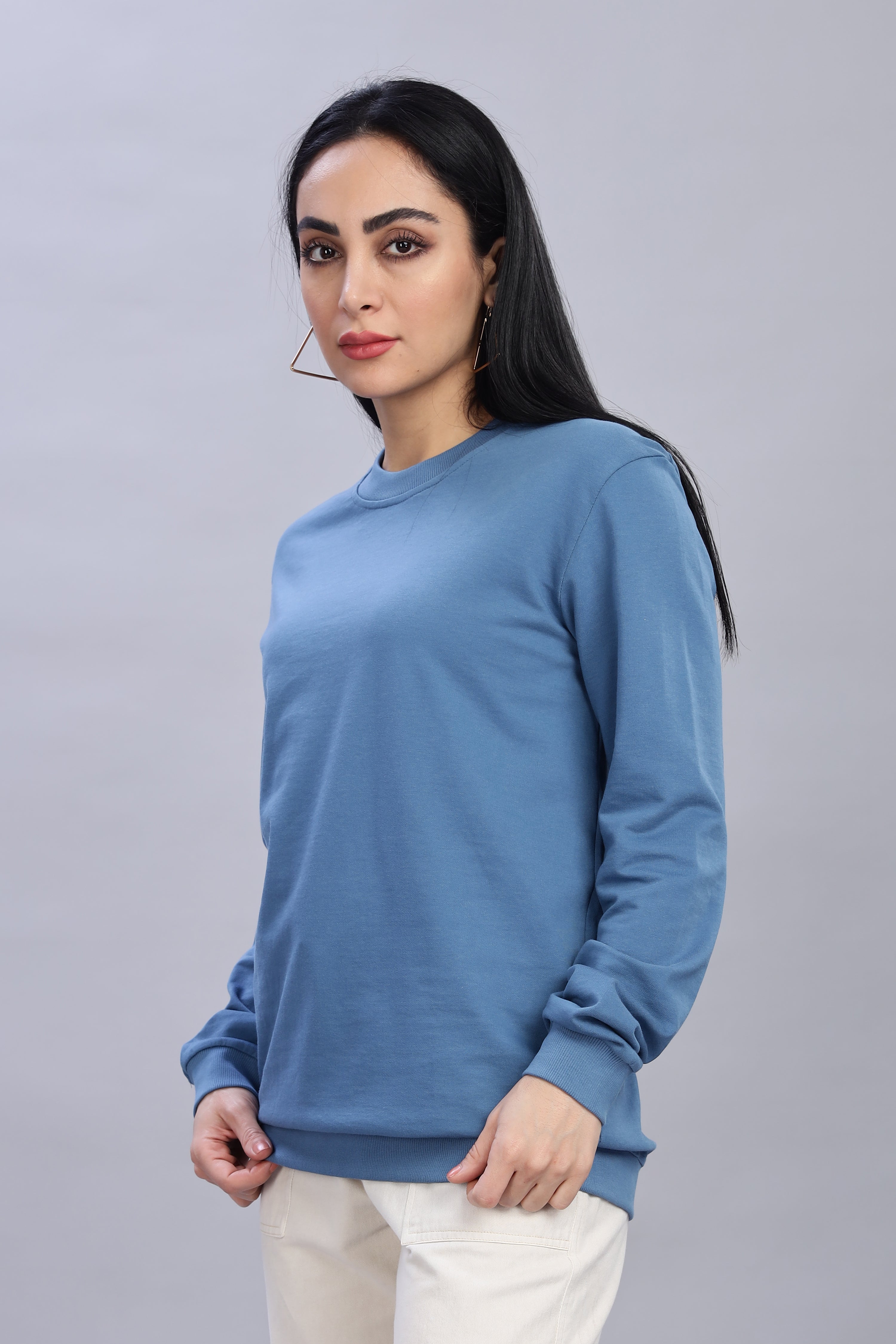 English Blue Cotton Women’s Sweatshirt
