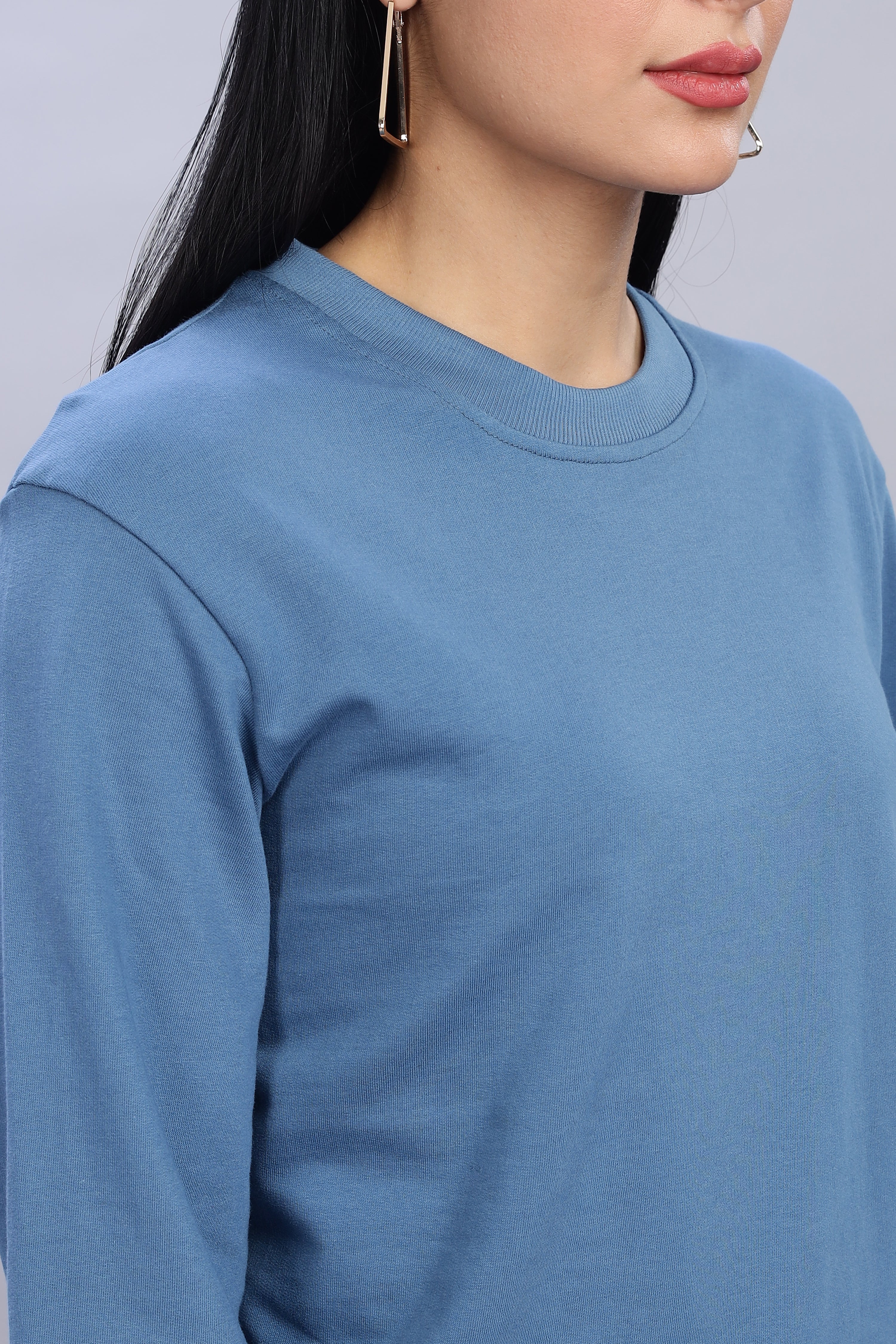 English Blue Cotton Women’s Sweatshirt
