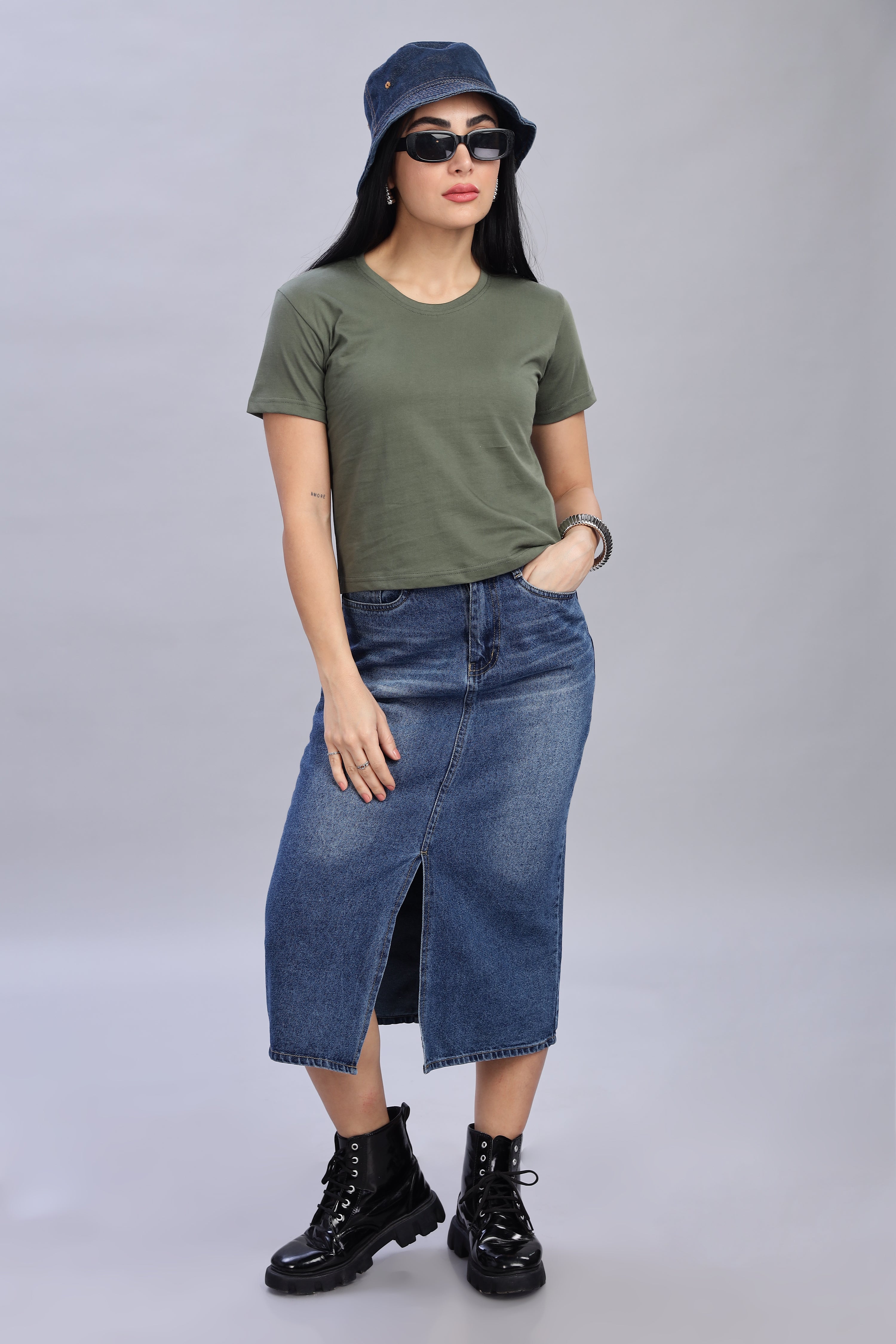 Olive Green Crop Top