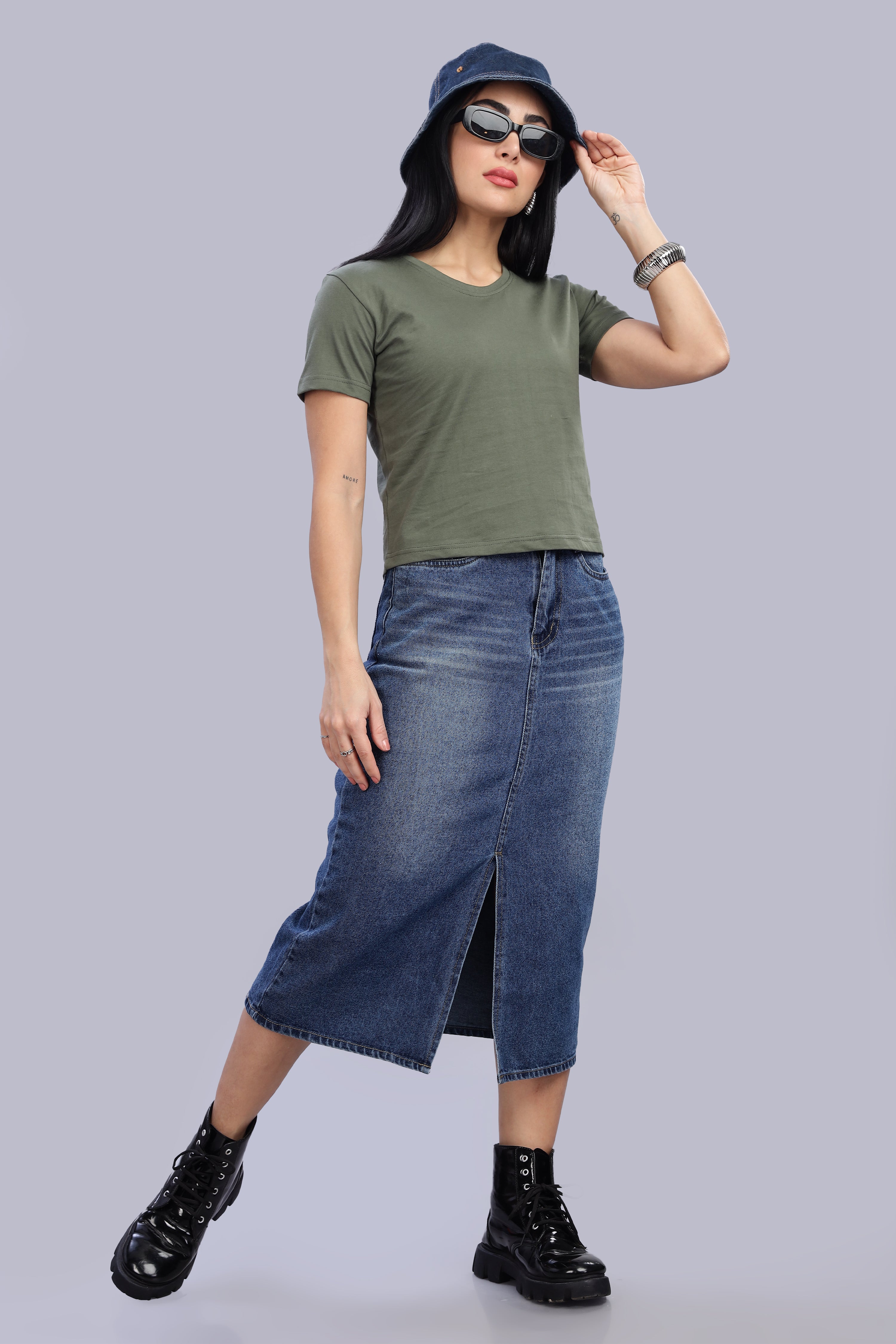 Olive Green Crop Top