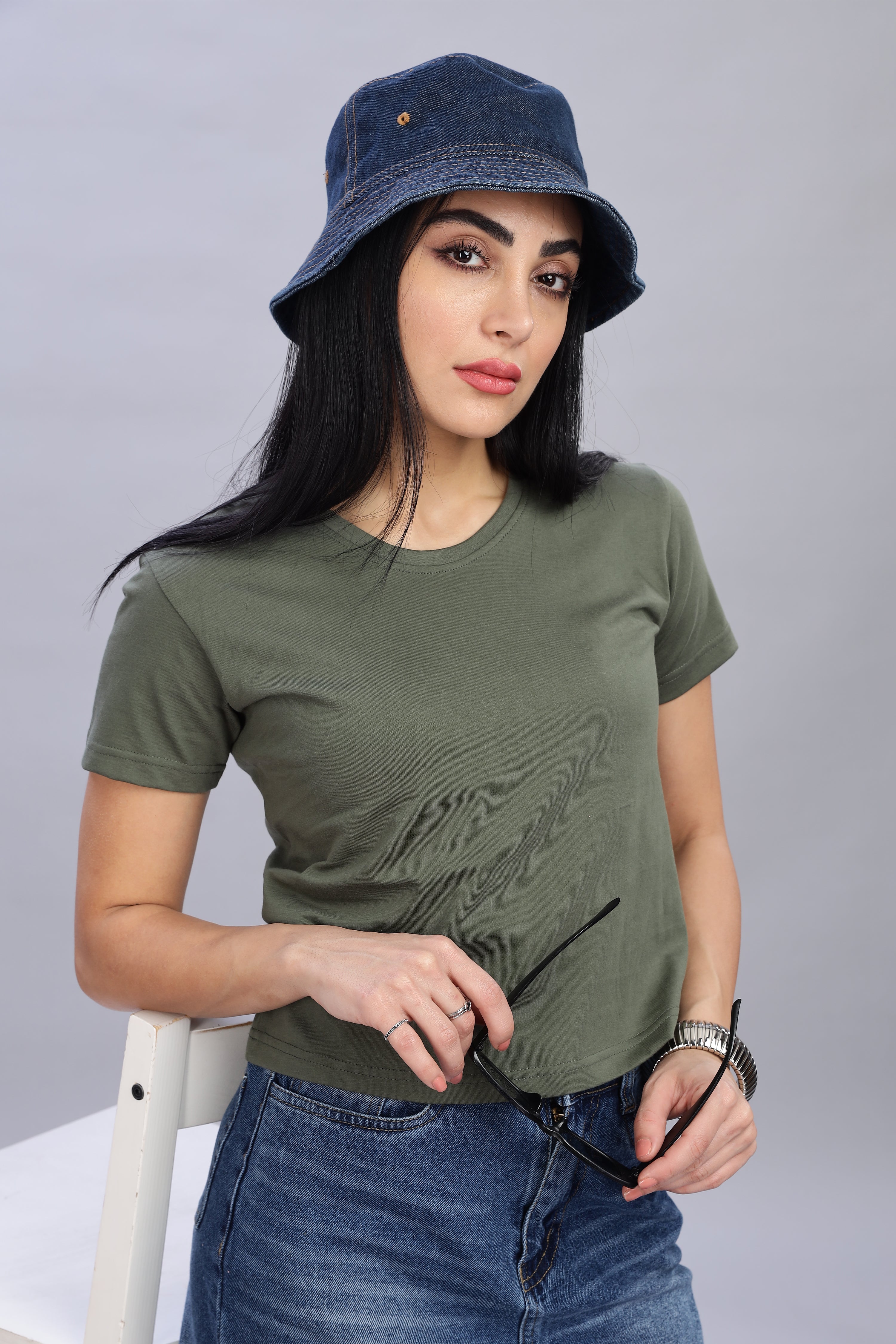 Olive Green Crop Top