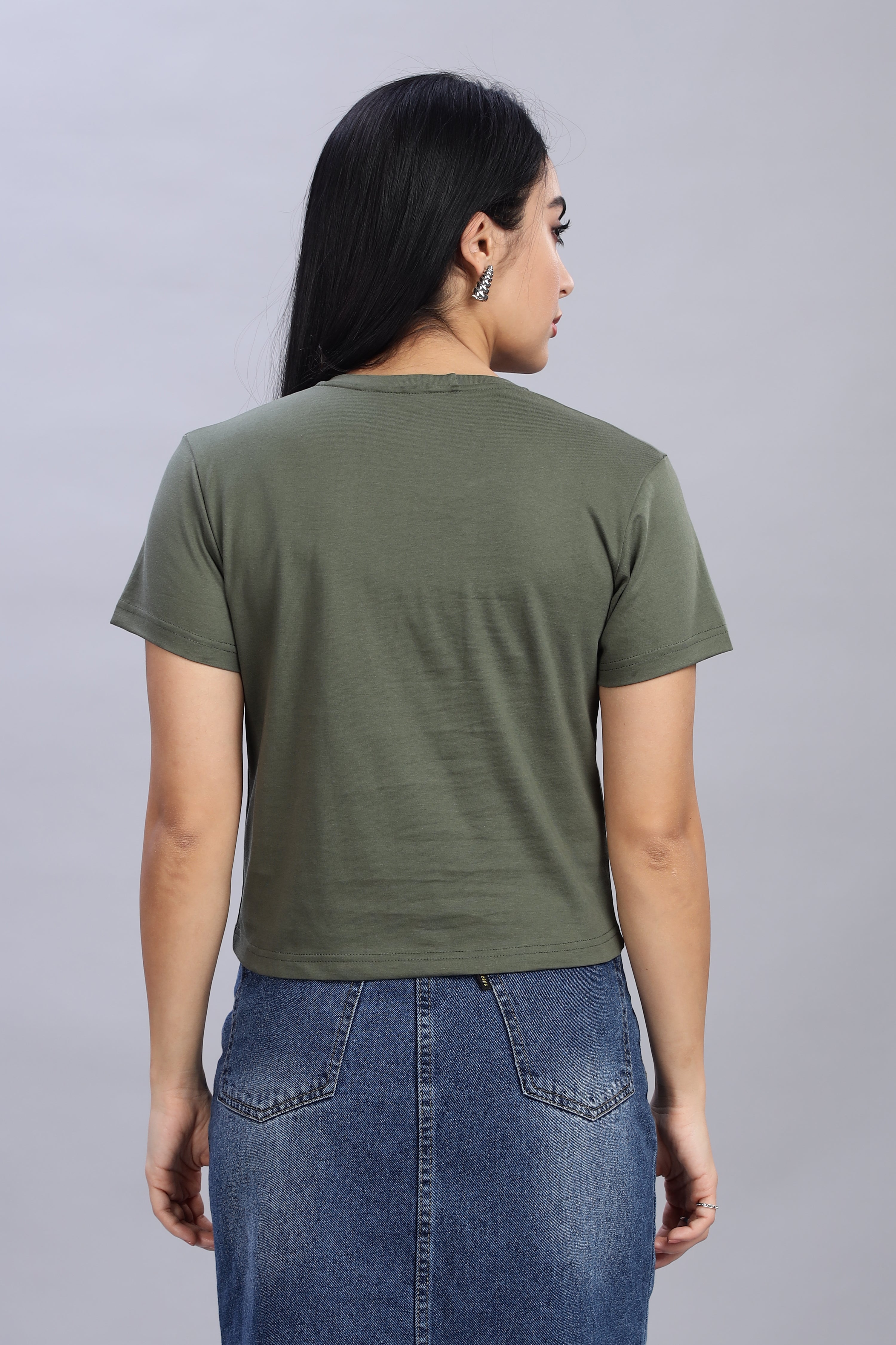 Olive Green Crop Top