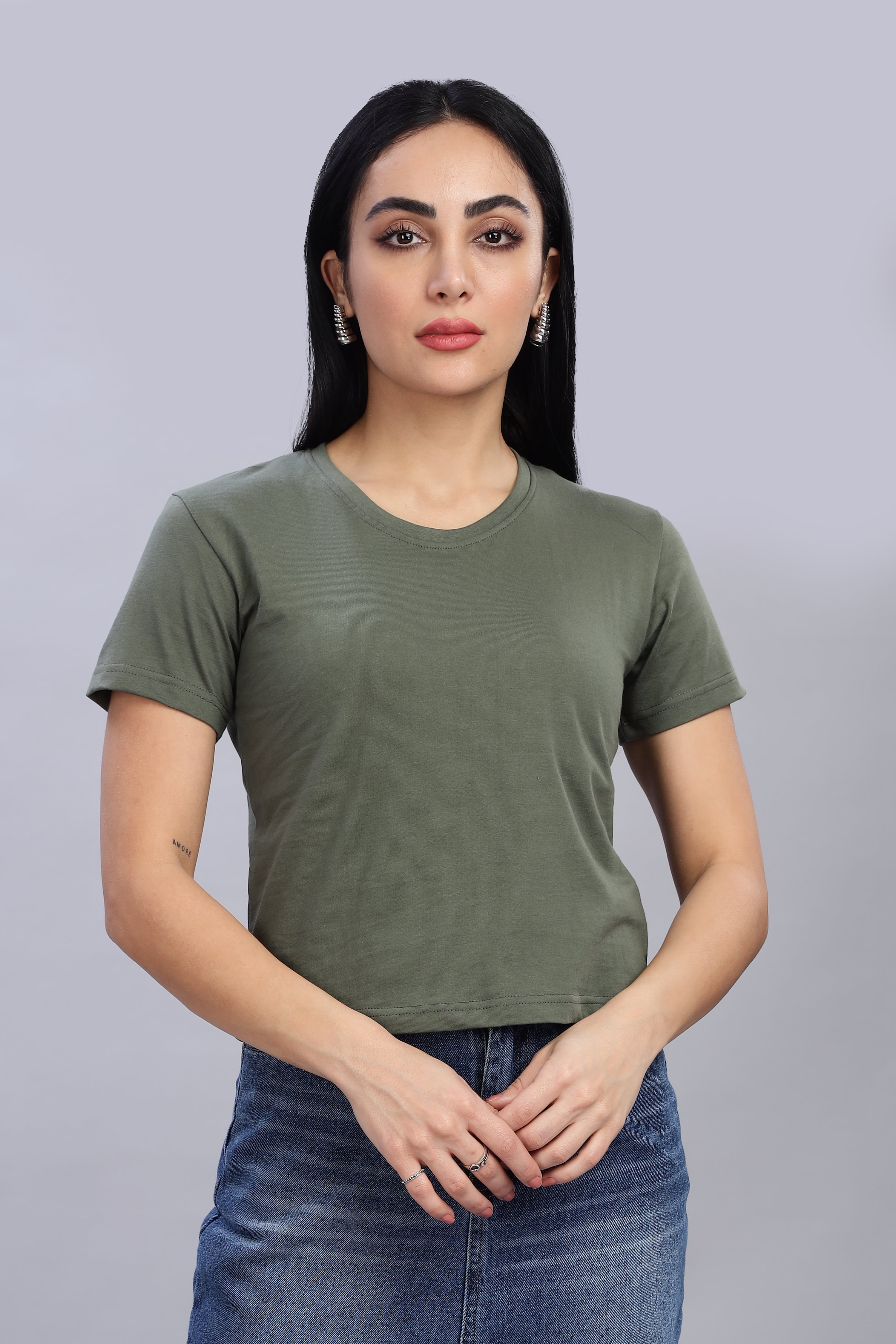 Olive Green Crop Top