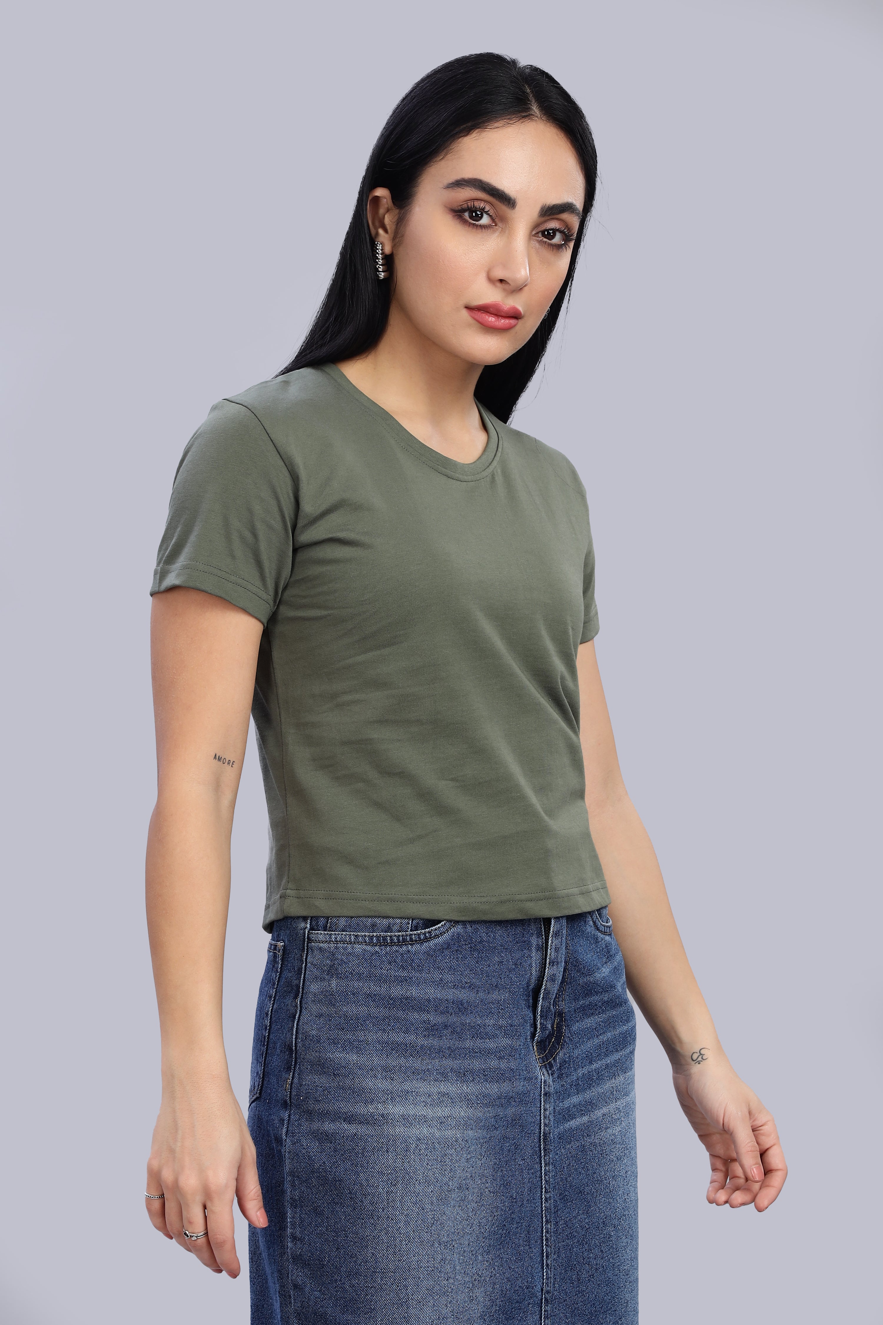 Olive Green Crop Top