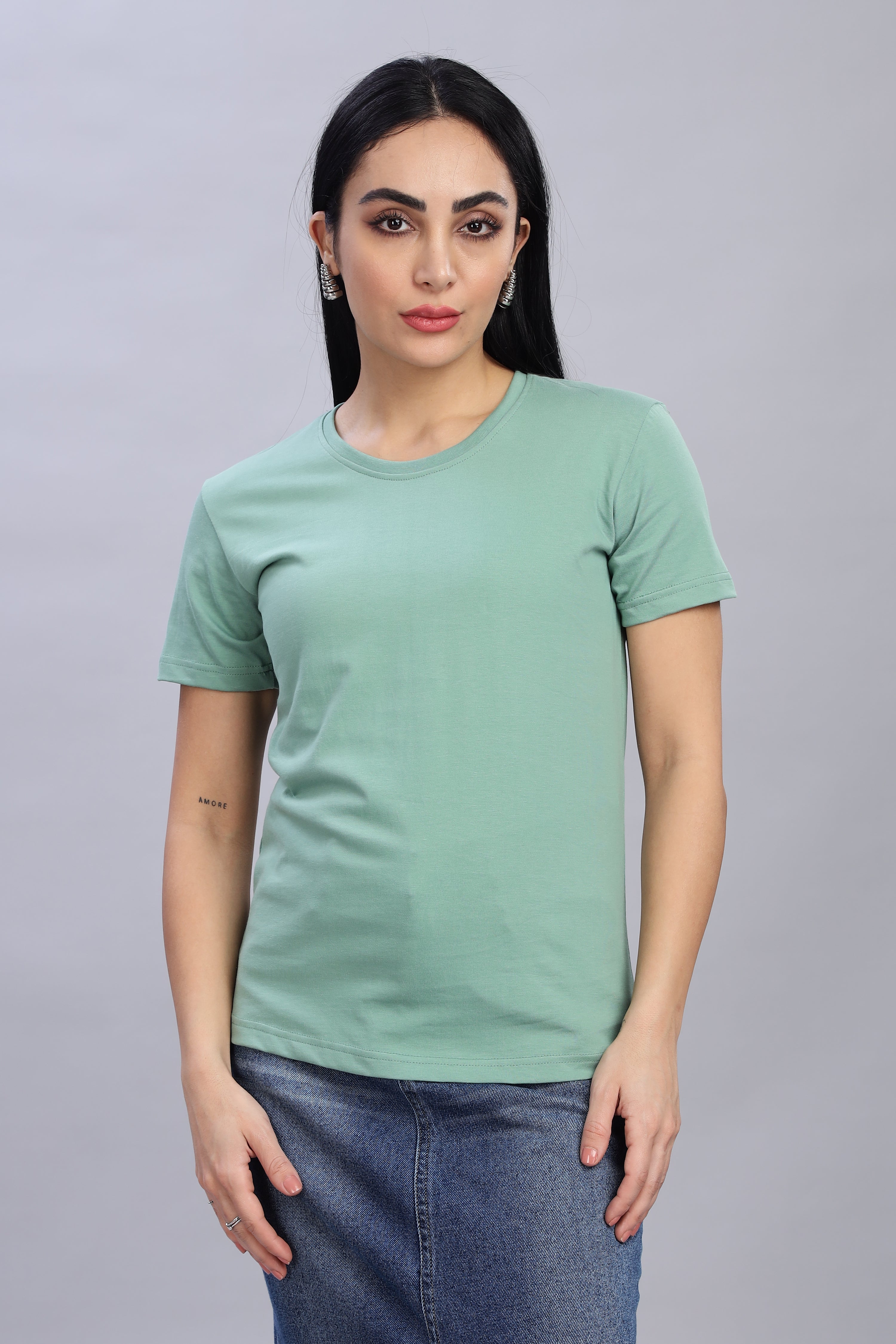 Pistachio Cotton Half Sleeve T-Shirt