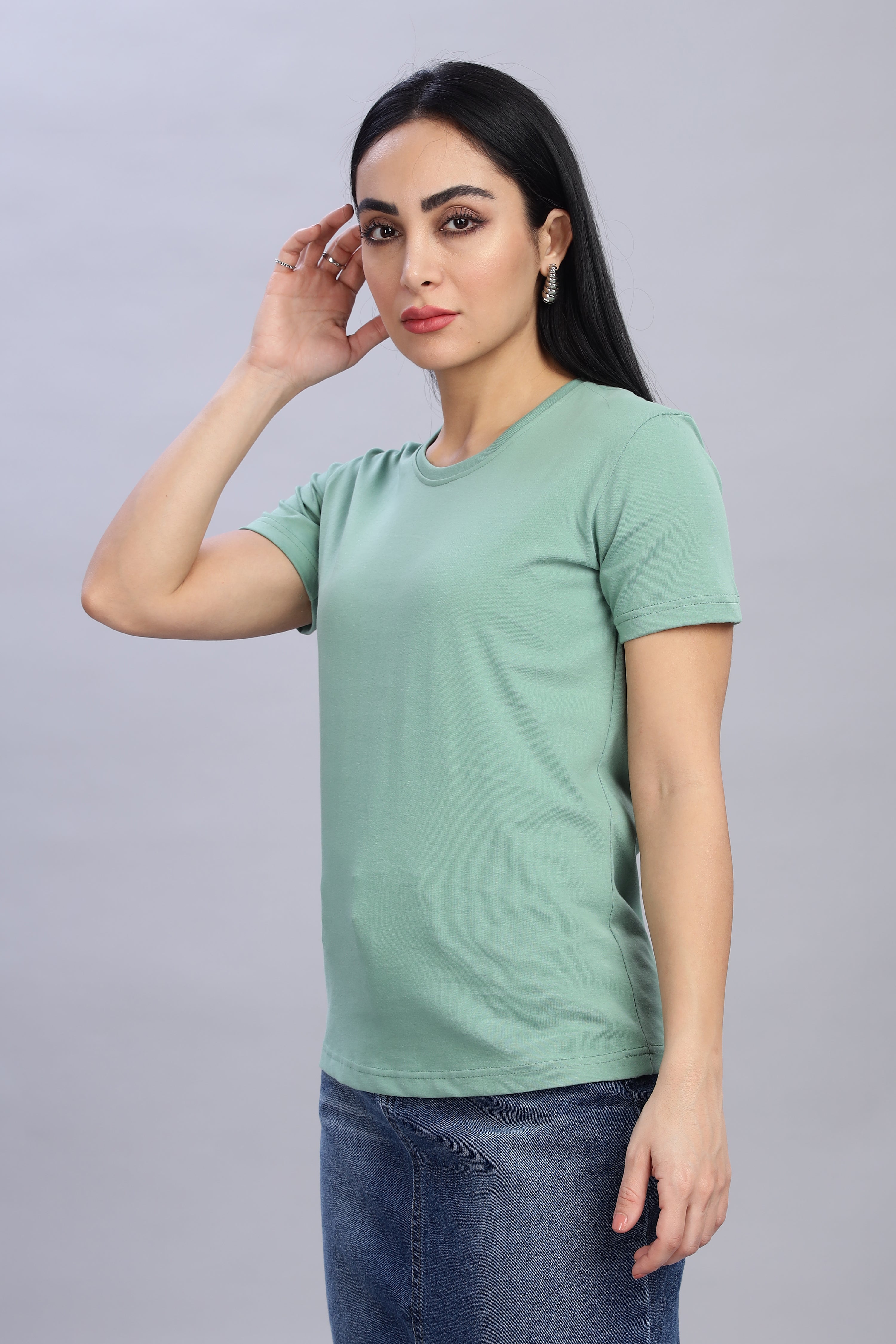 Pistachio Cotton Half Sleeve T-Shirt