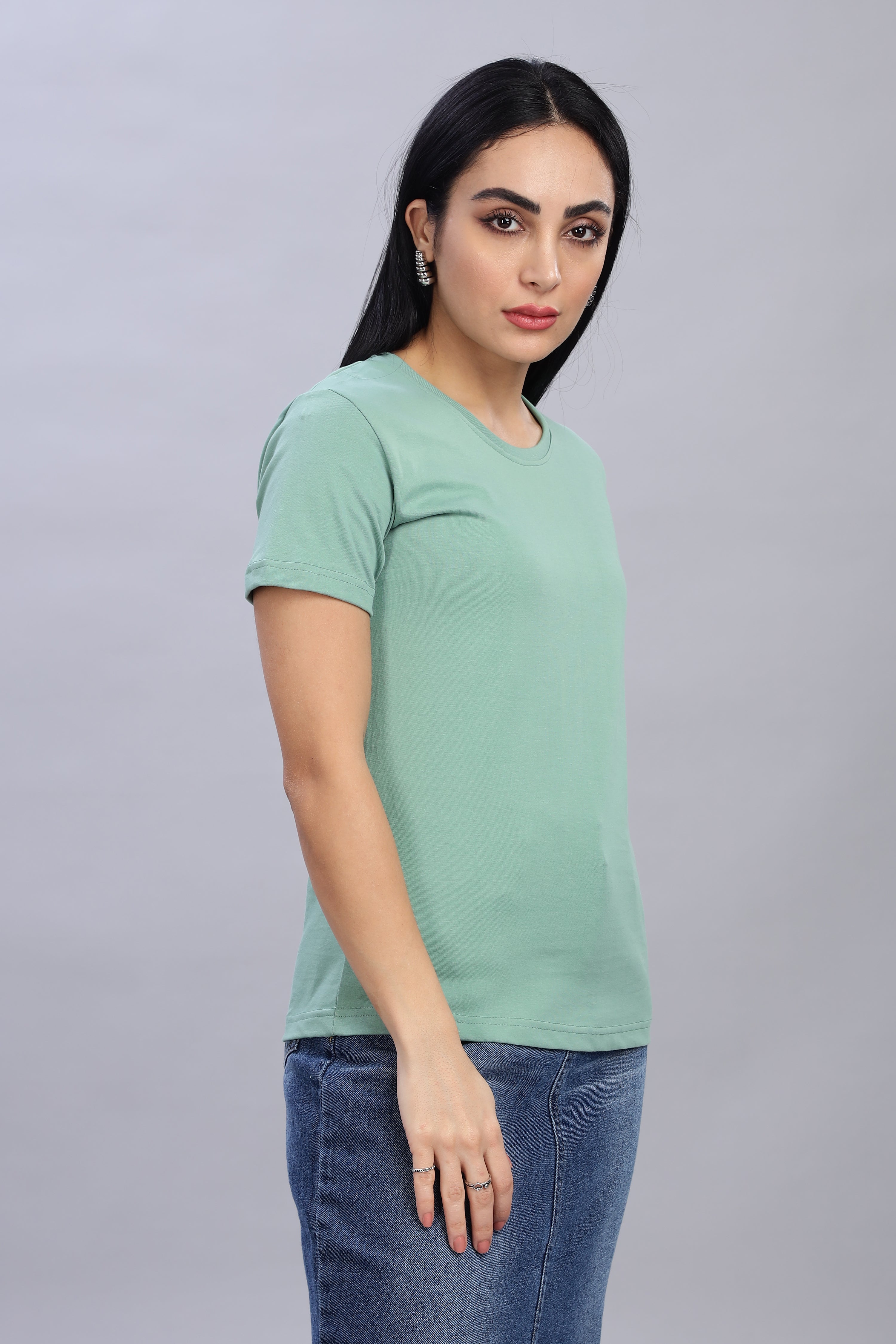 Pistachio Cotton Half Sleeve T-Shirt