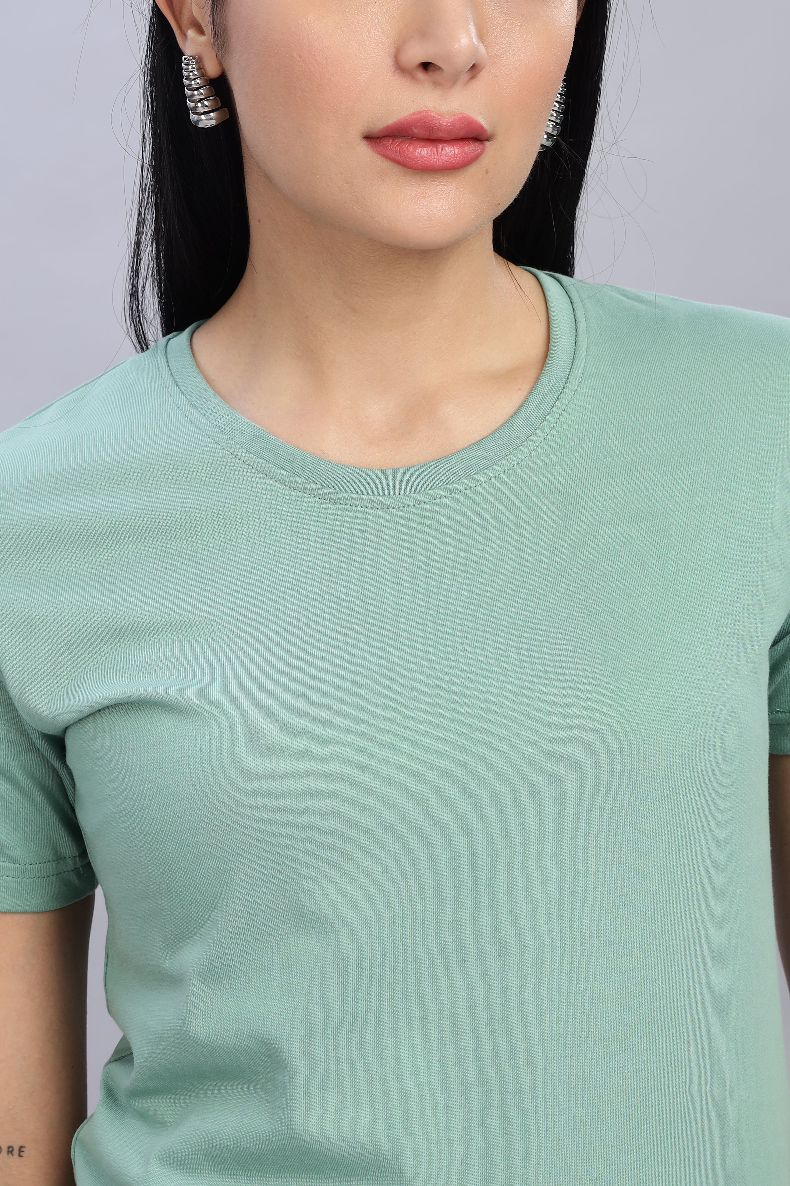 Pistachio Cotton Half Sleeve T-Shirt