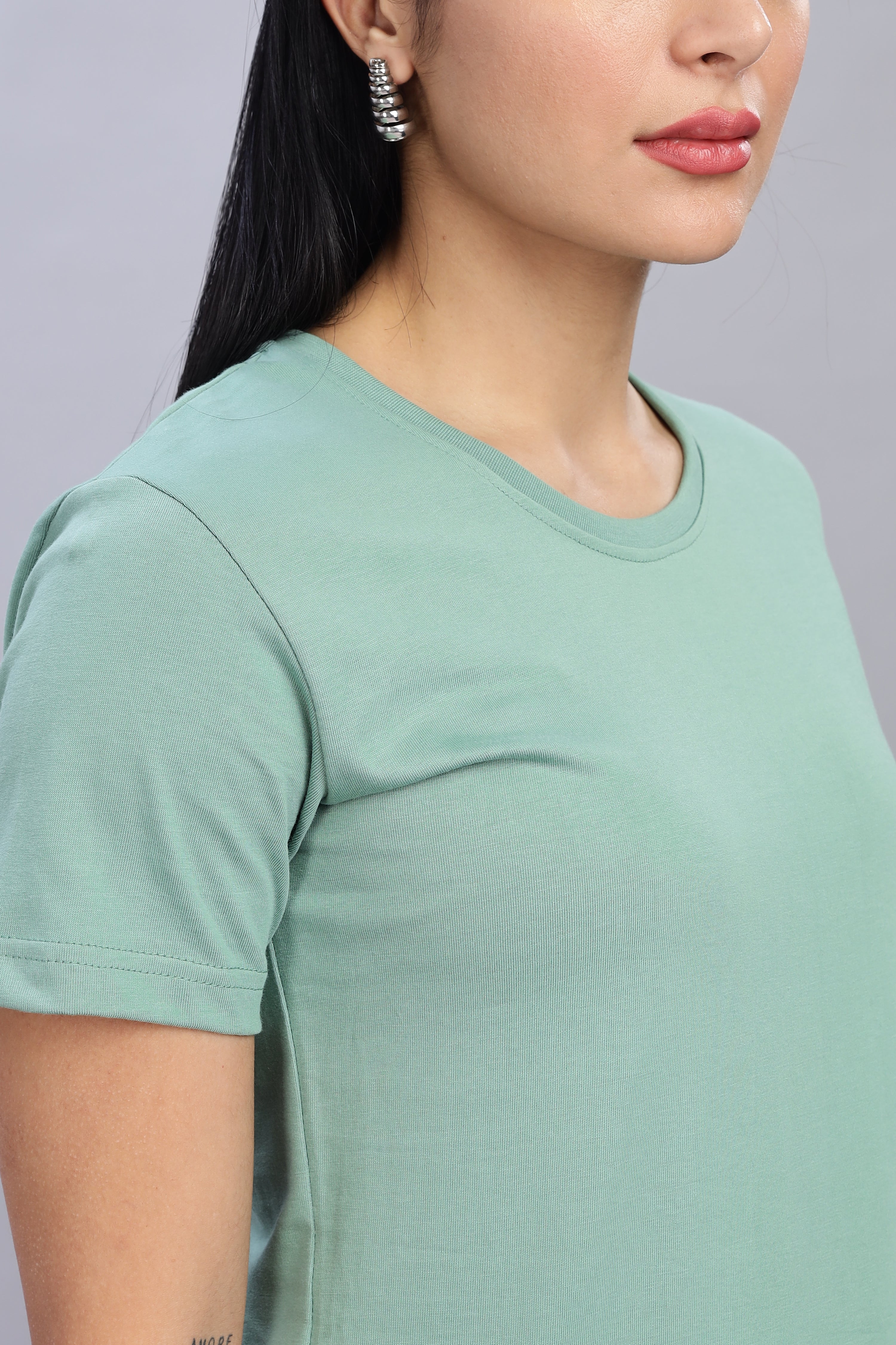 Pistachio Cotton Half Sleeve T-Shirt