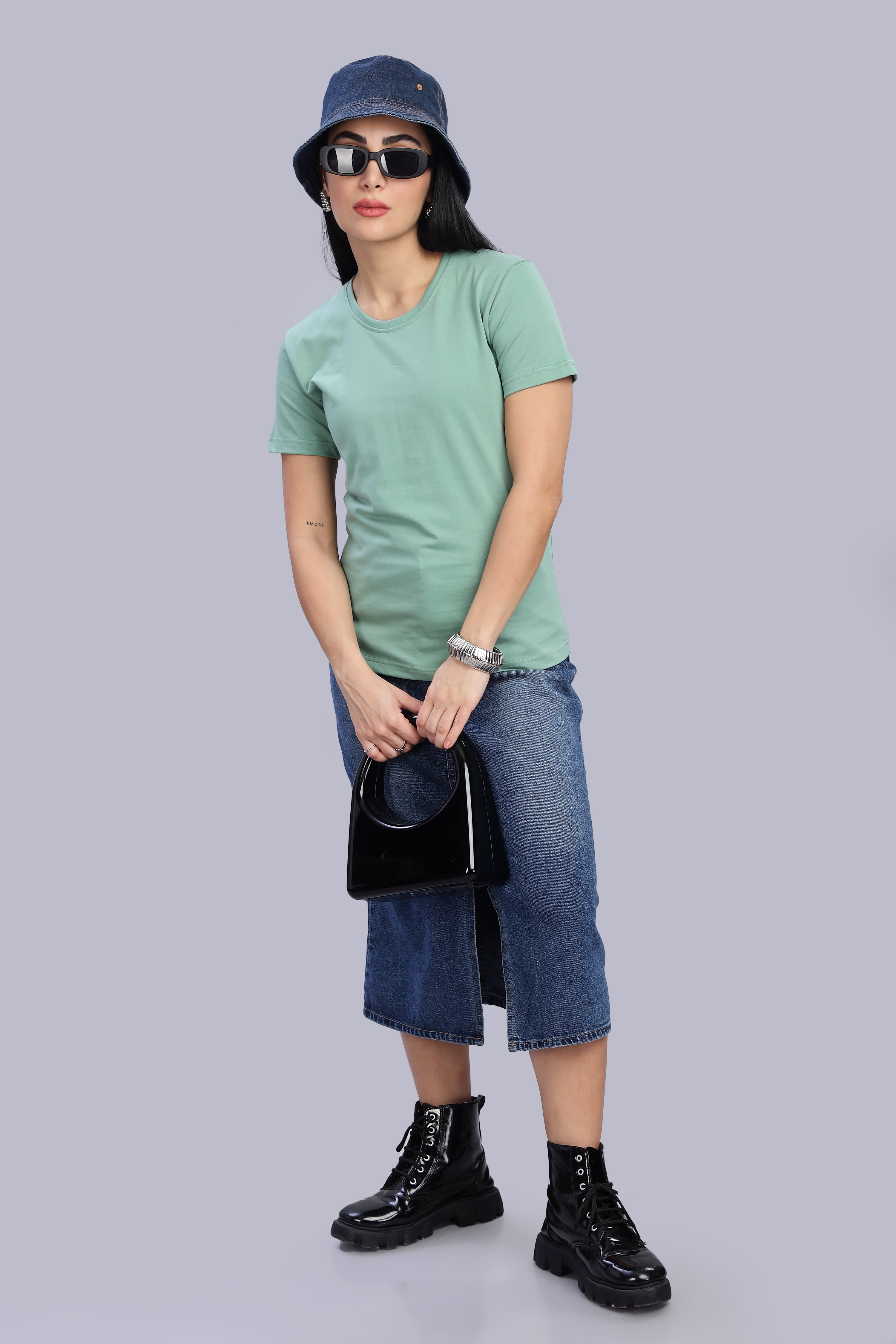Pistachio Cotton Half Sleeve T-Shirt