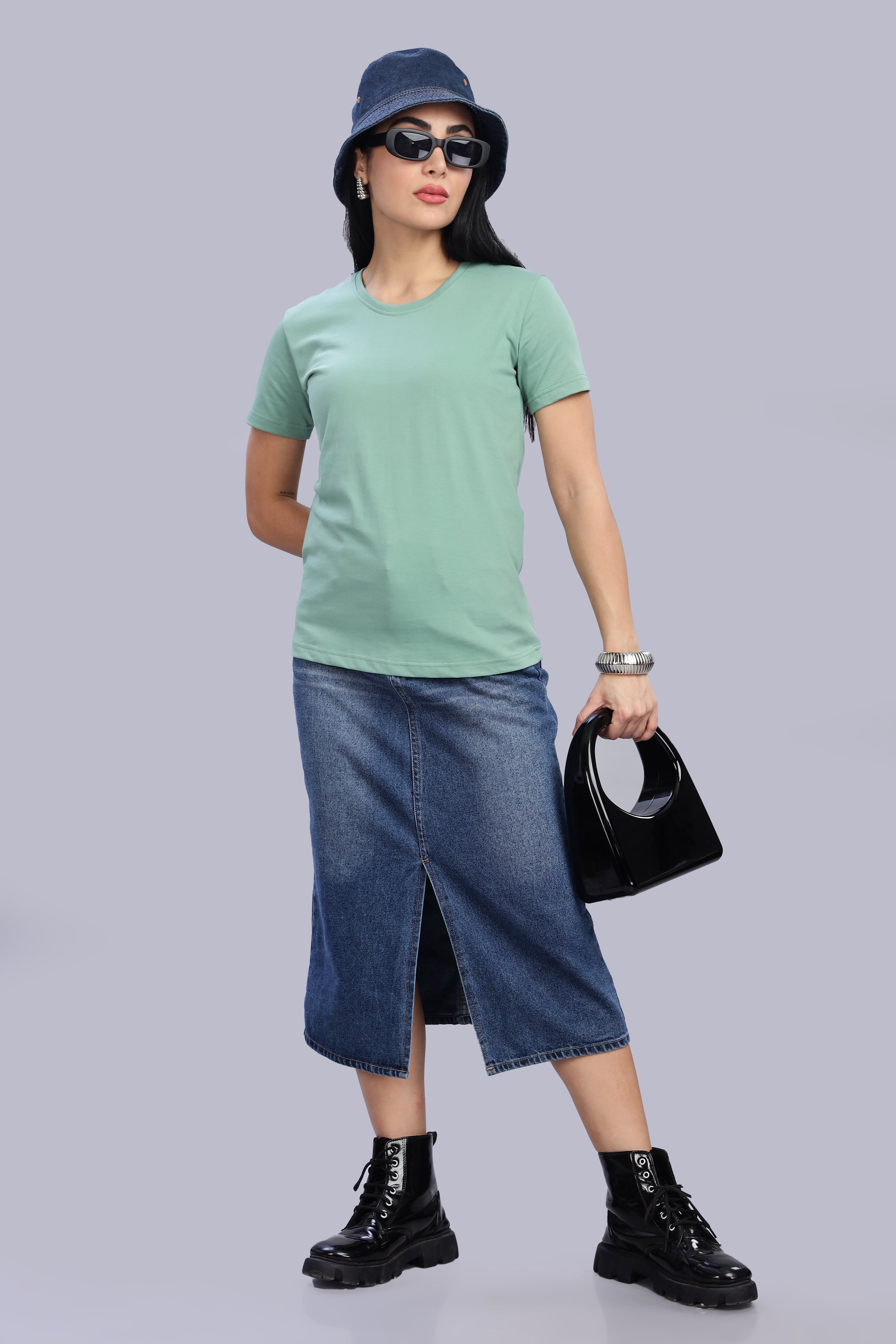 Pistachio Cotton Half Sleeve T-Shirt