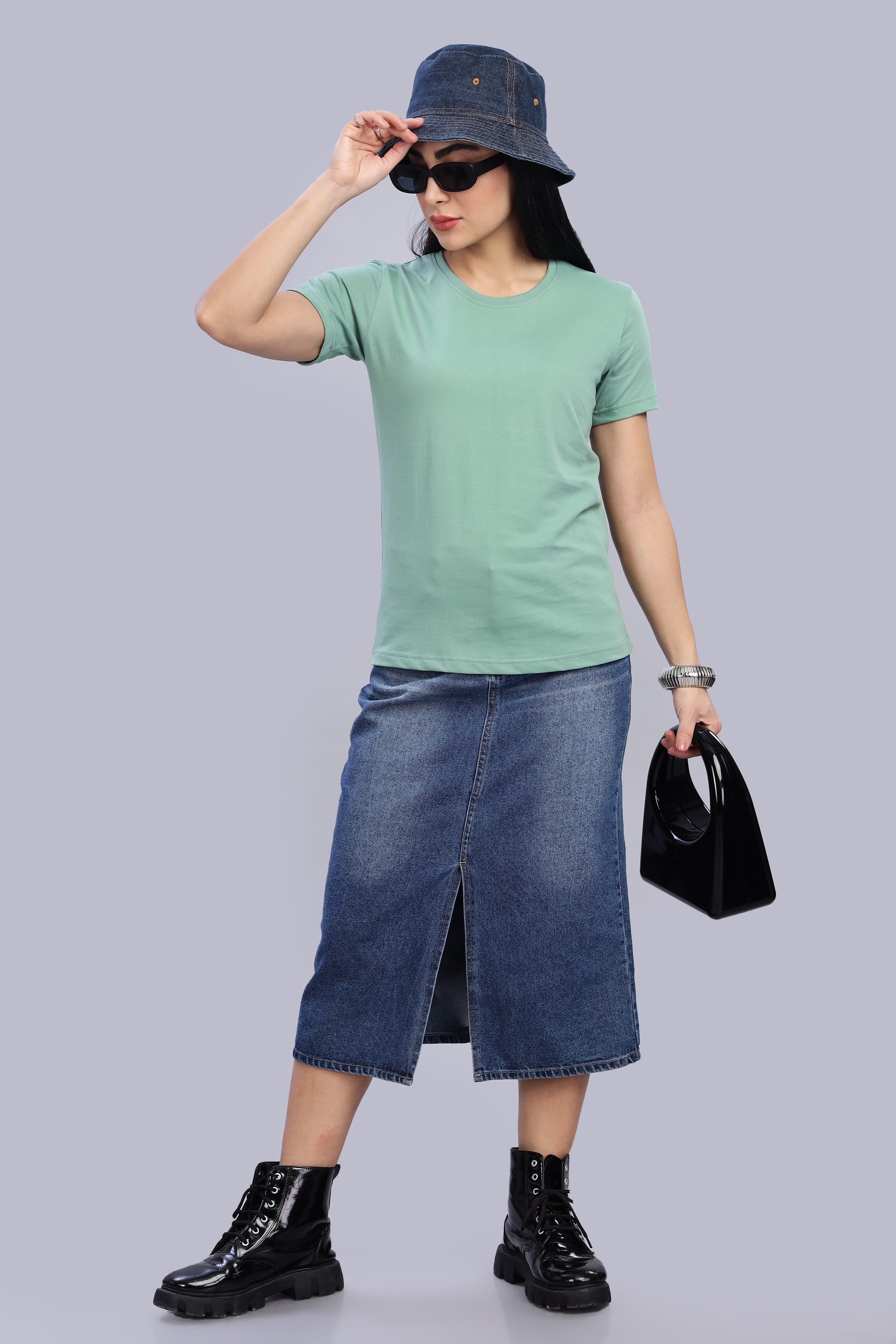Pistachio Cotton Half Sleeve T-Shirt