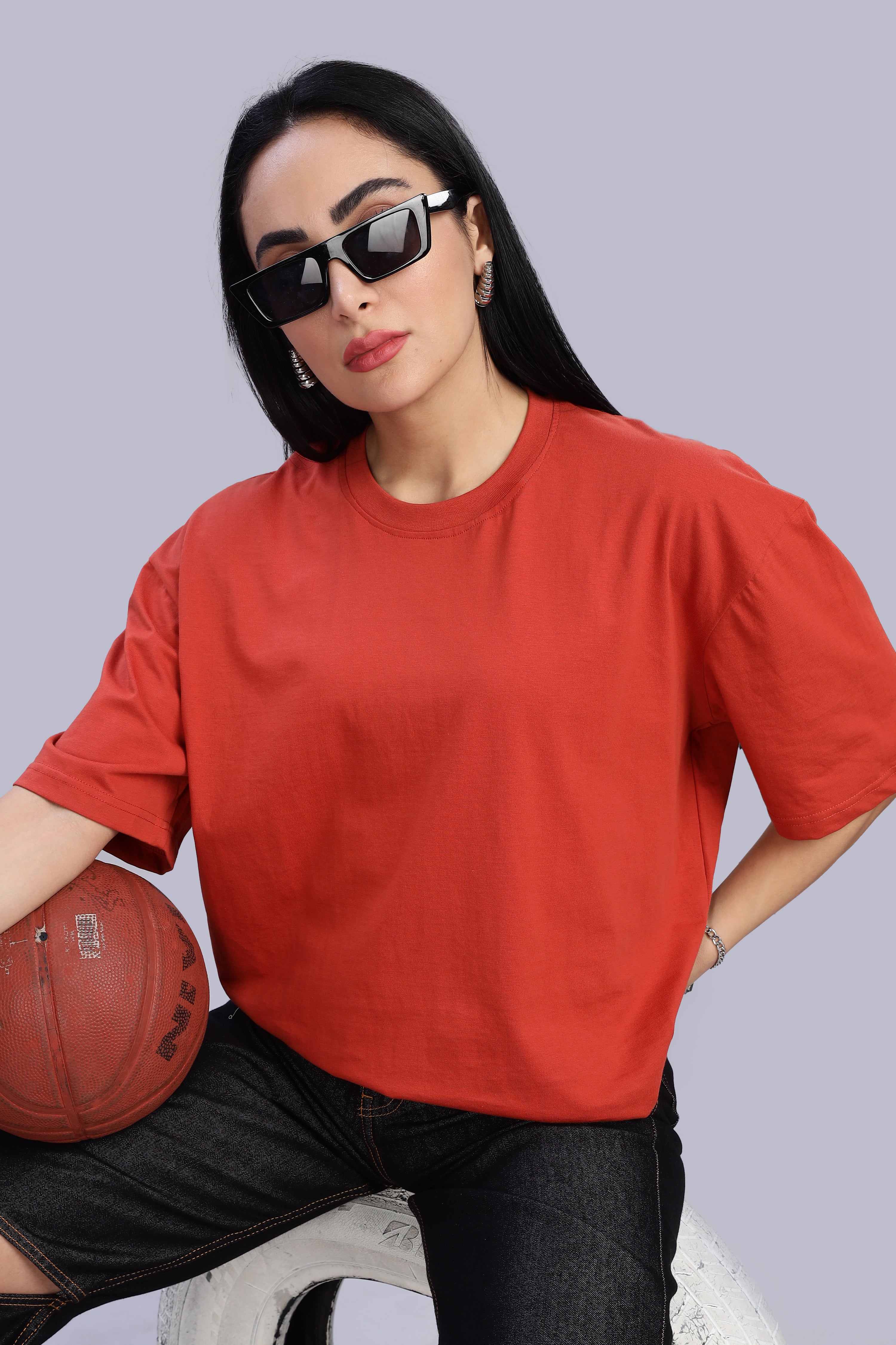 Rust Orange Oversized T-Shirt