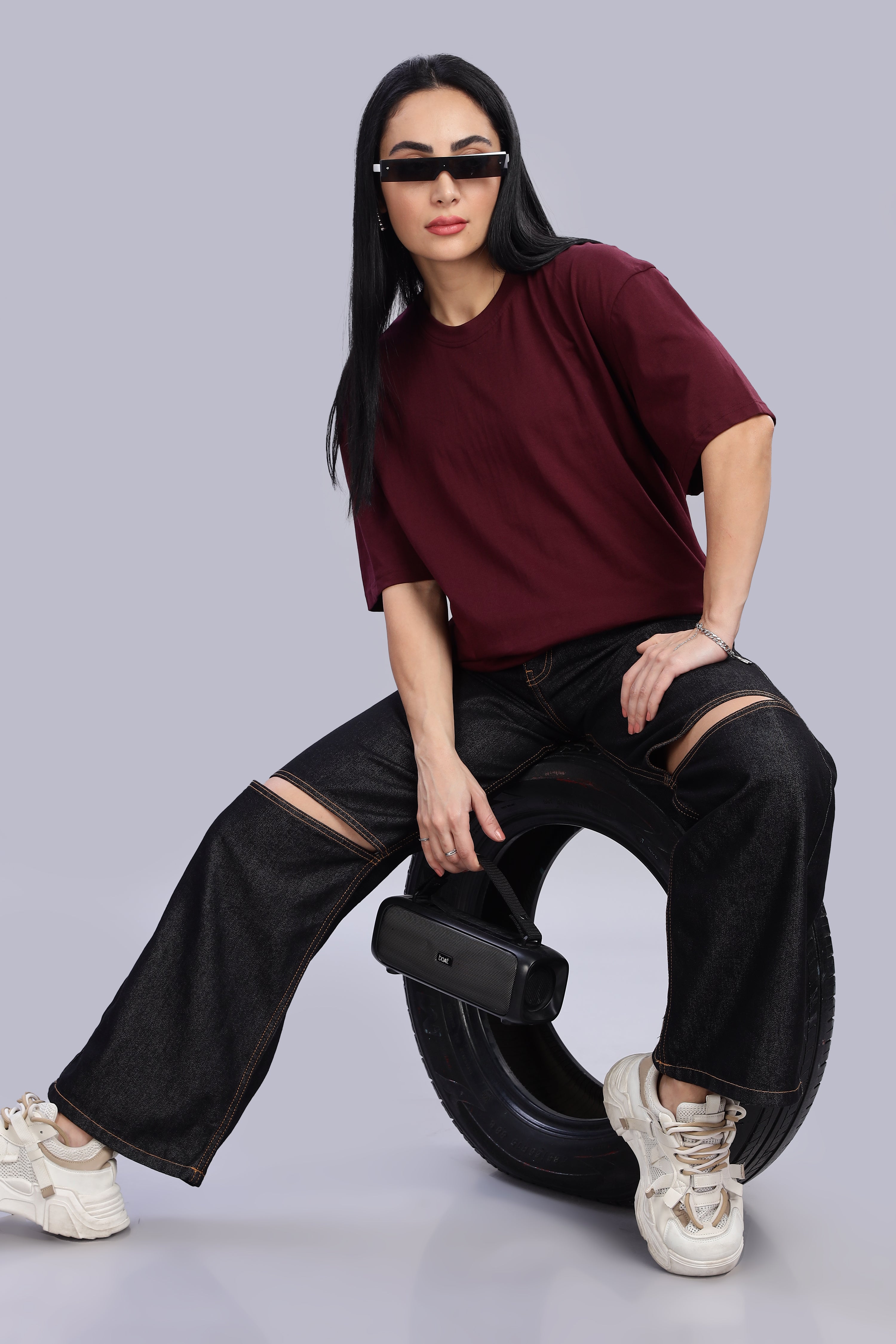 Burgundy Oversized T-Shirt