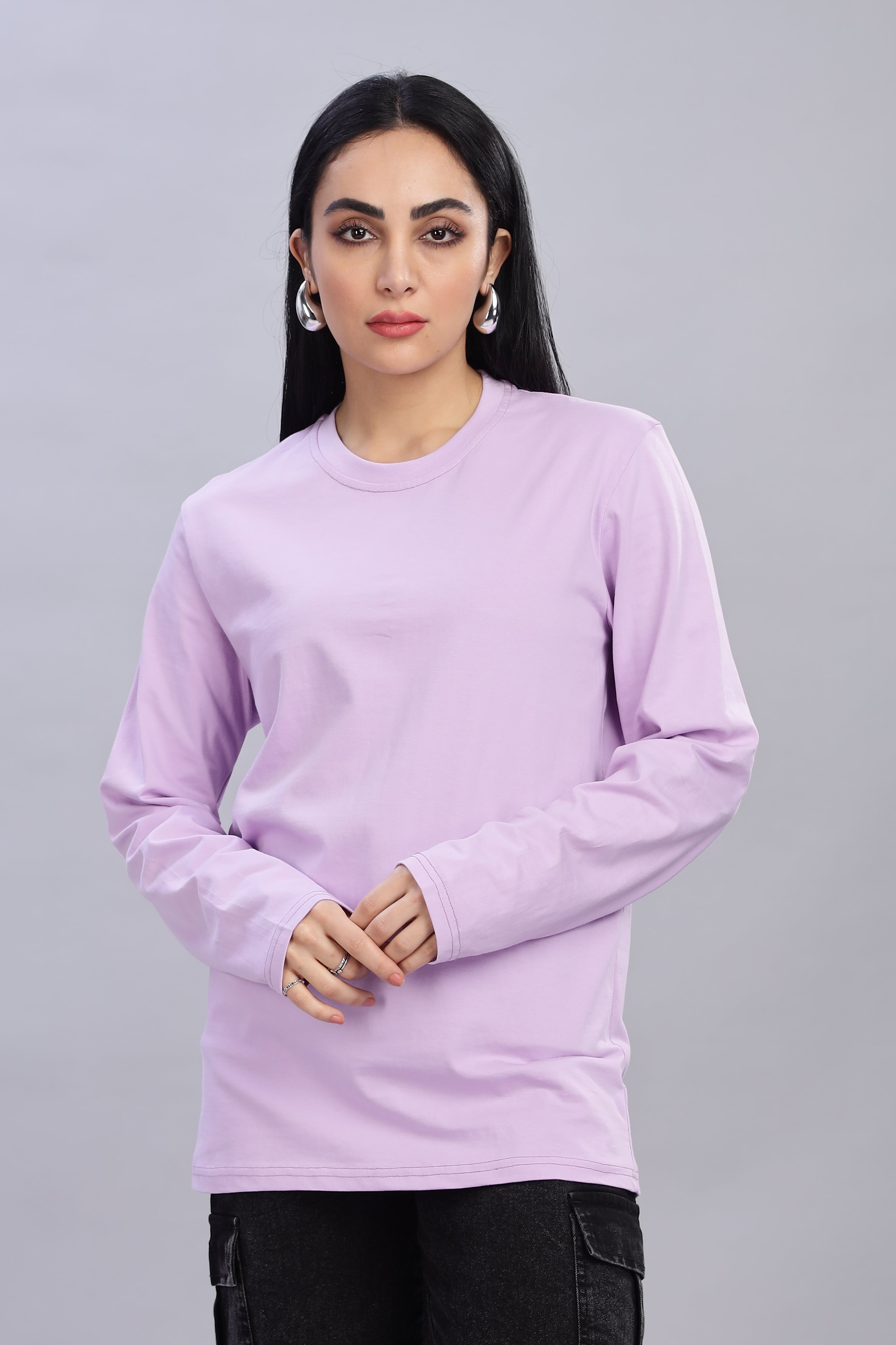 Thistle Purple Long Sleeve Crew Neck T-Shirt