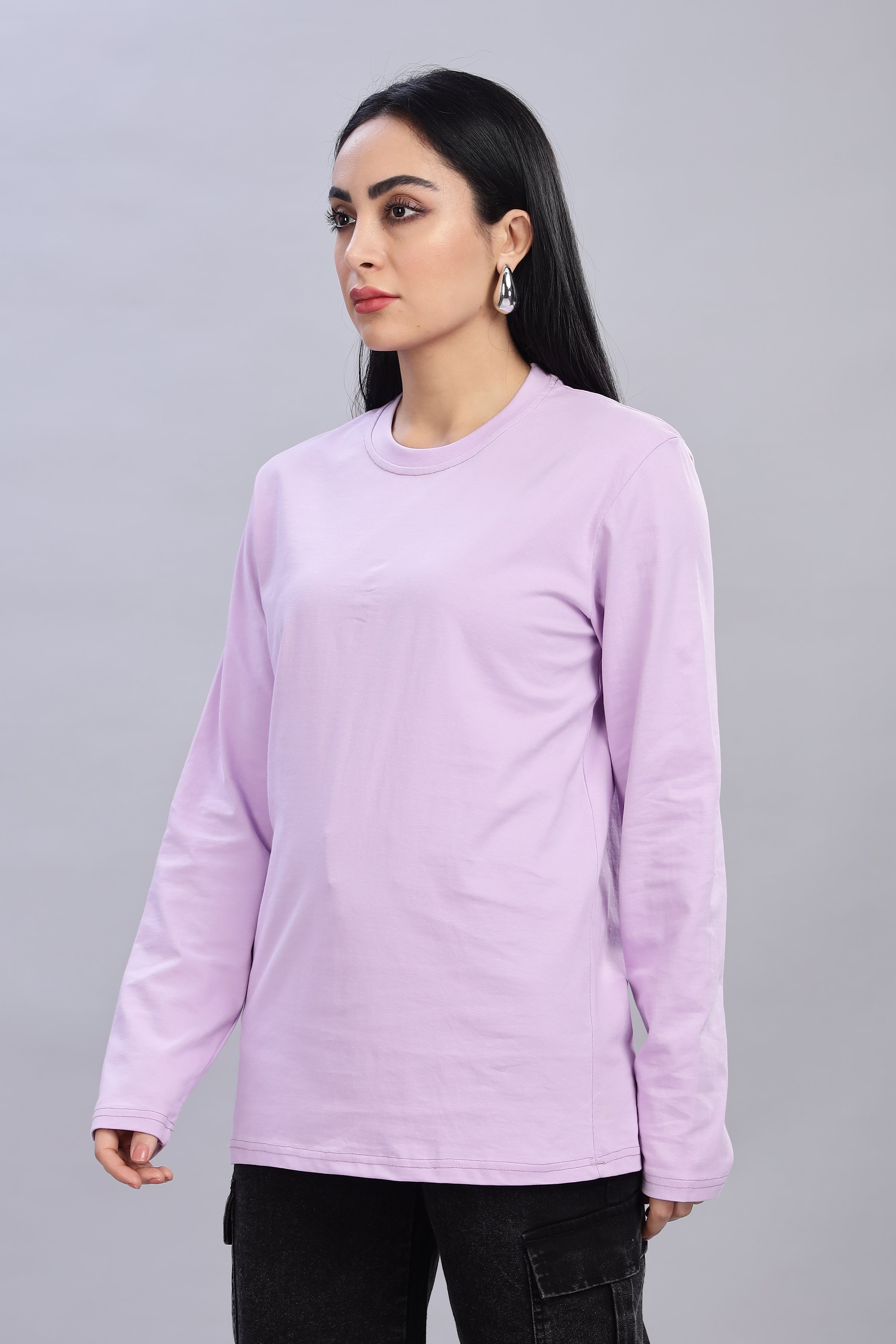 Thistle Purple Long Sleeve Crew Neck T-Shirt