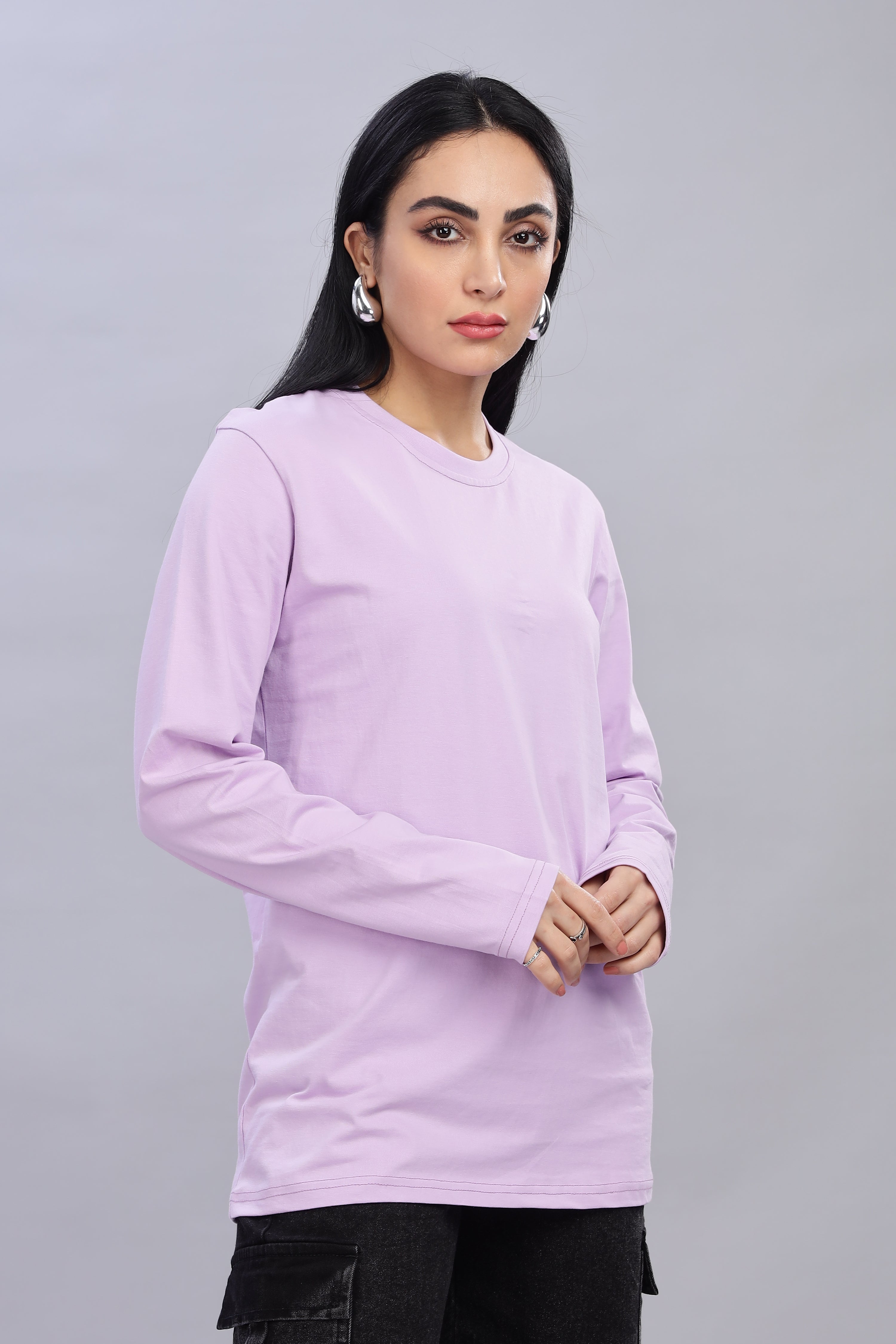 Thistle Purple Long Sleeve Crew Neck T-Shirt