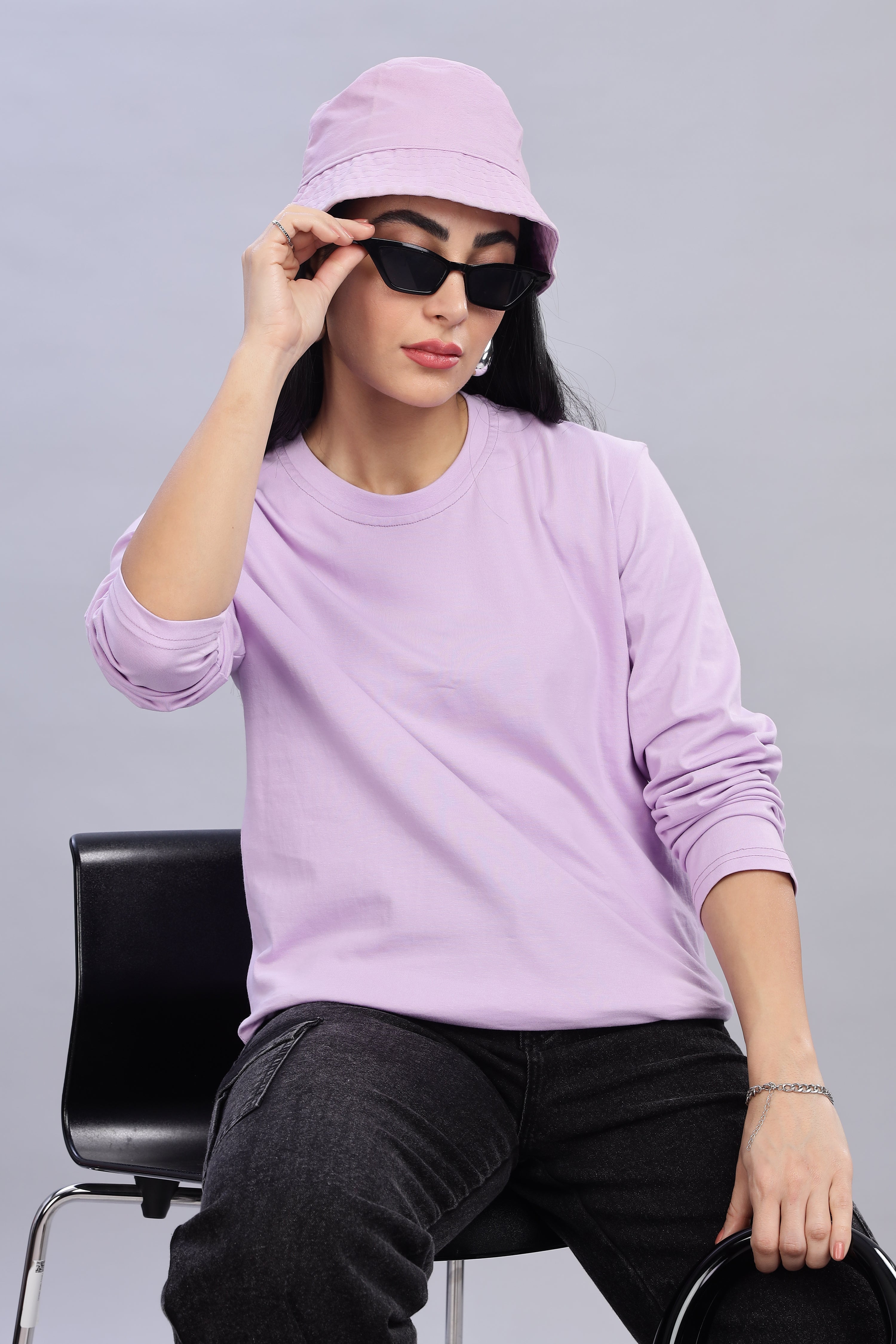 Thistle Purple Long Sleeve Crew Neck T-Shirt