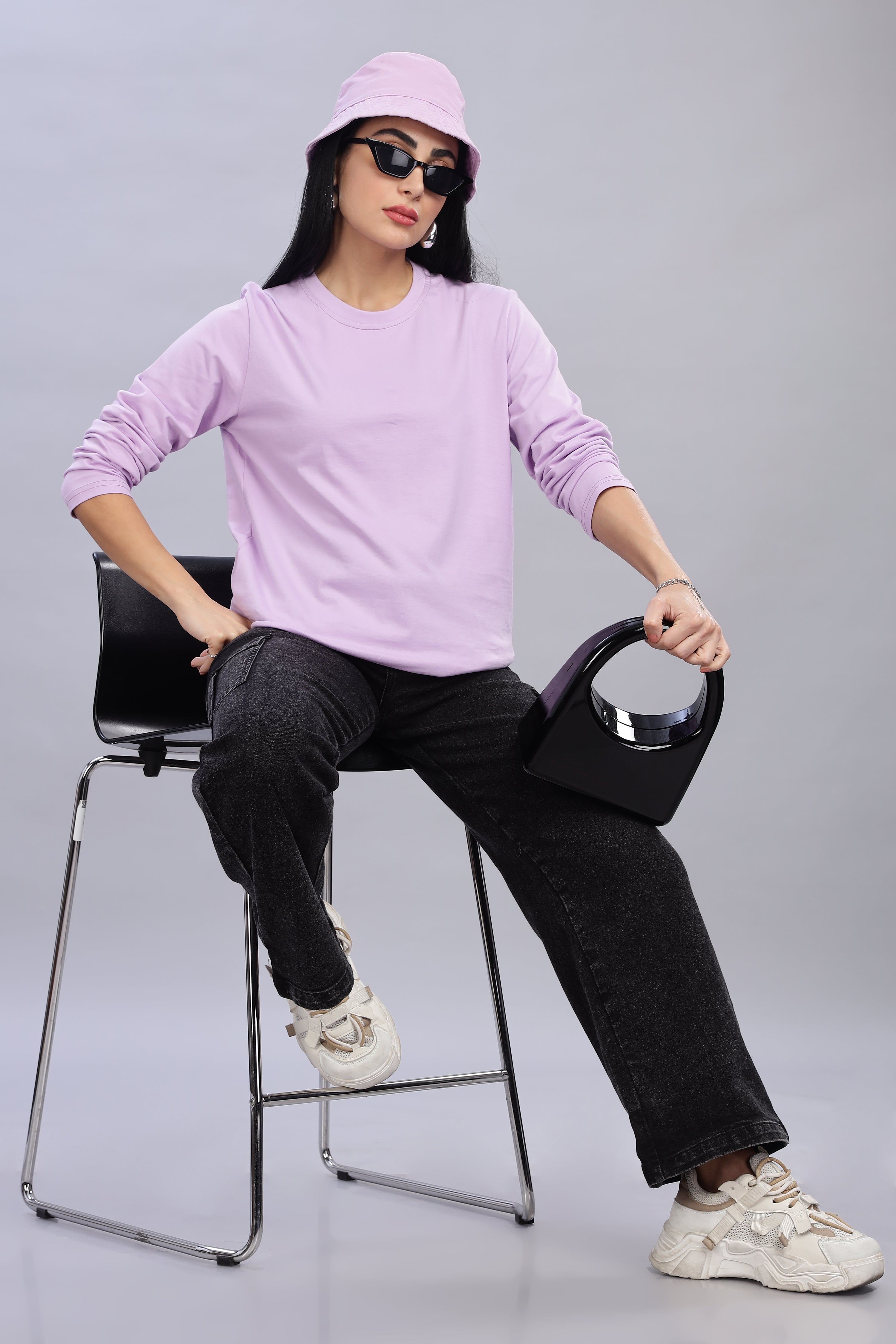 Thistle Purple Long Sleeve Crew Neck T-Shirt