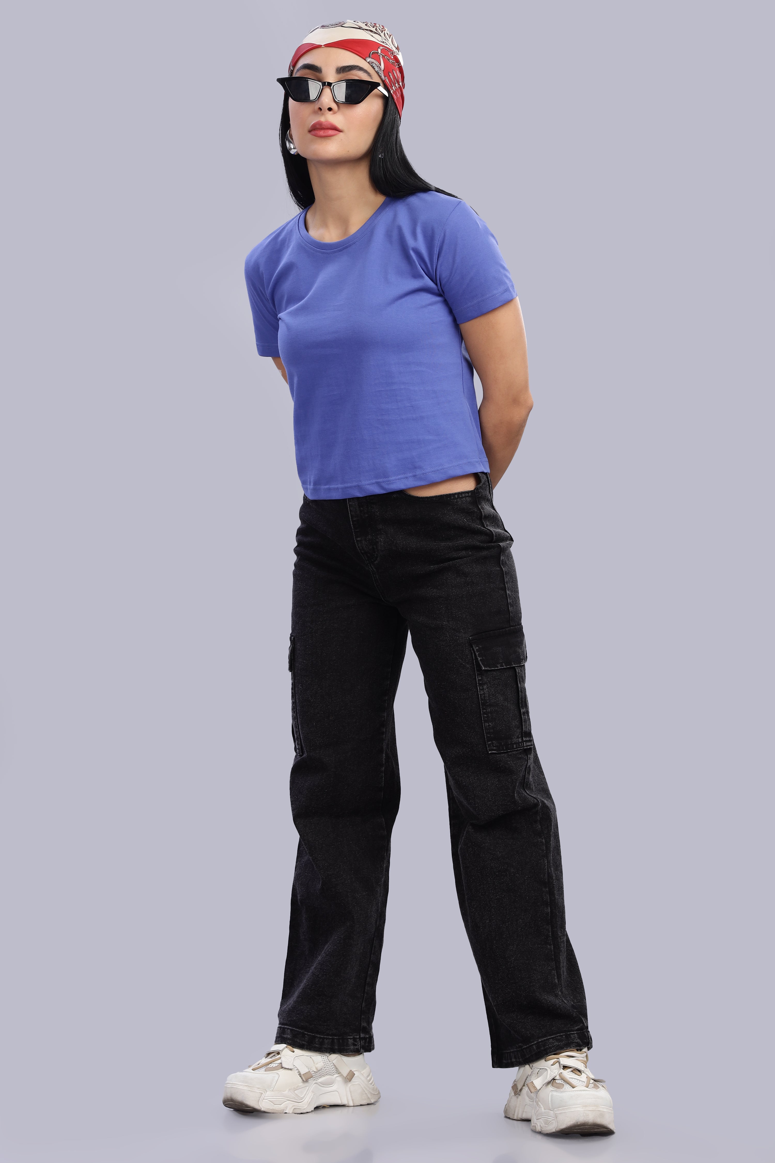 English Blue Crop Top