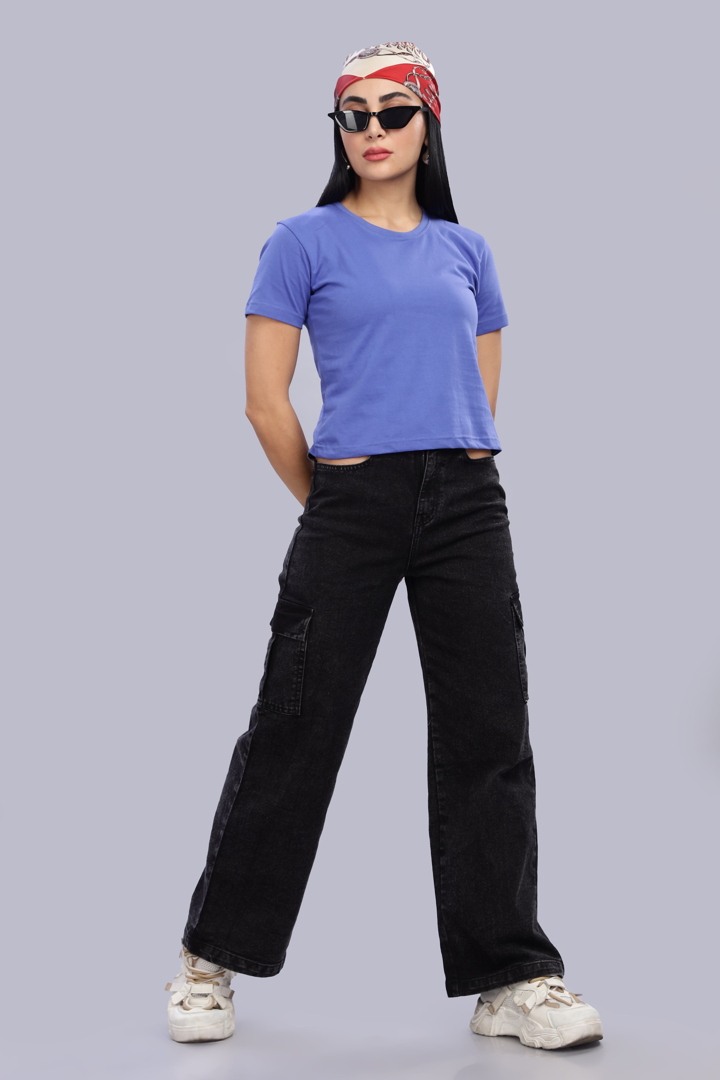 English Blue Crop Top