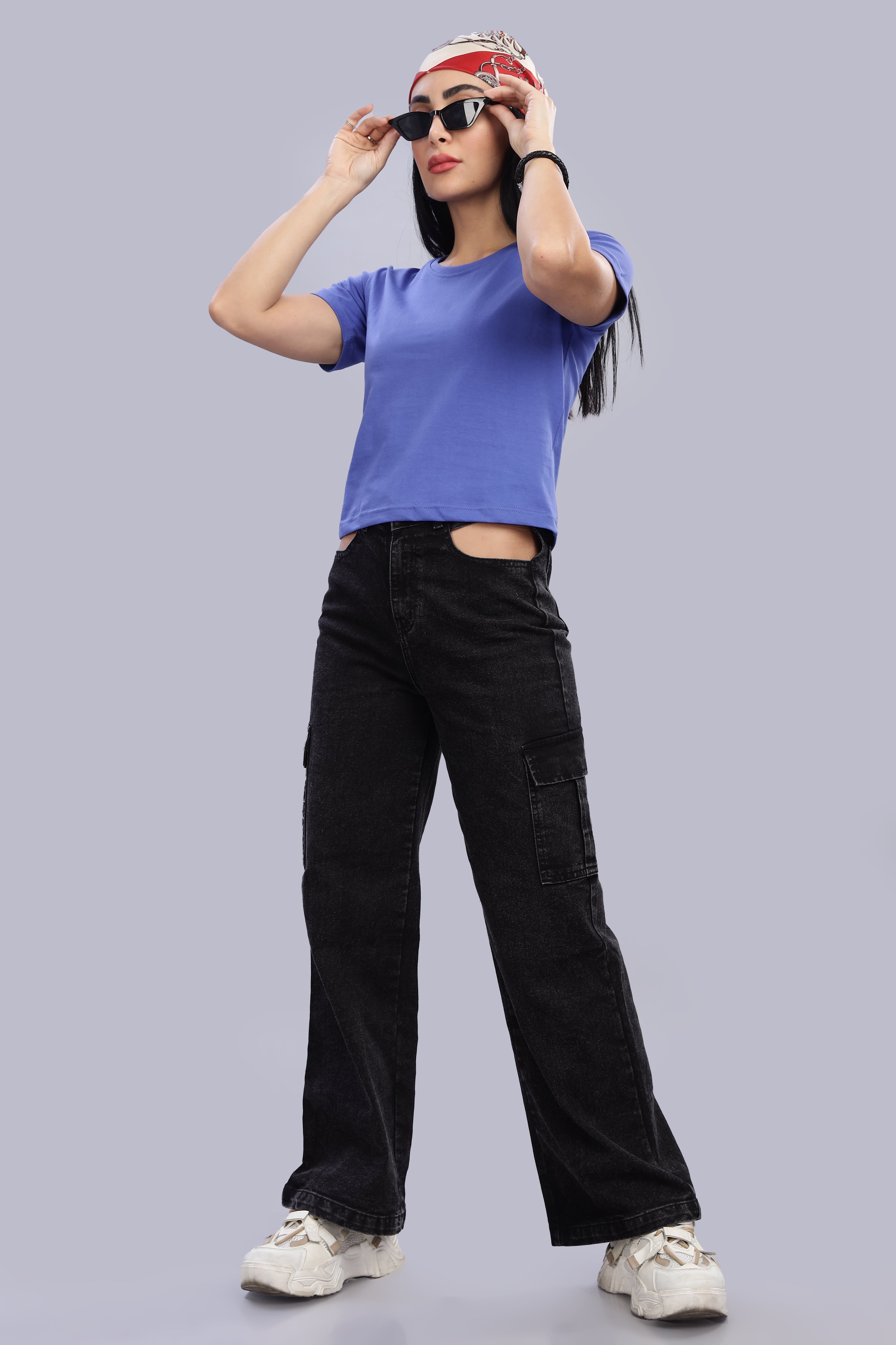 English Blue Crop Top