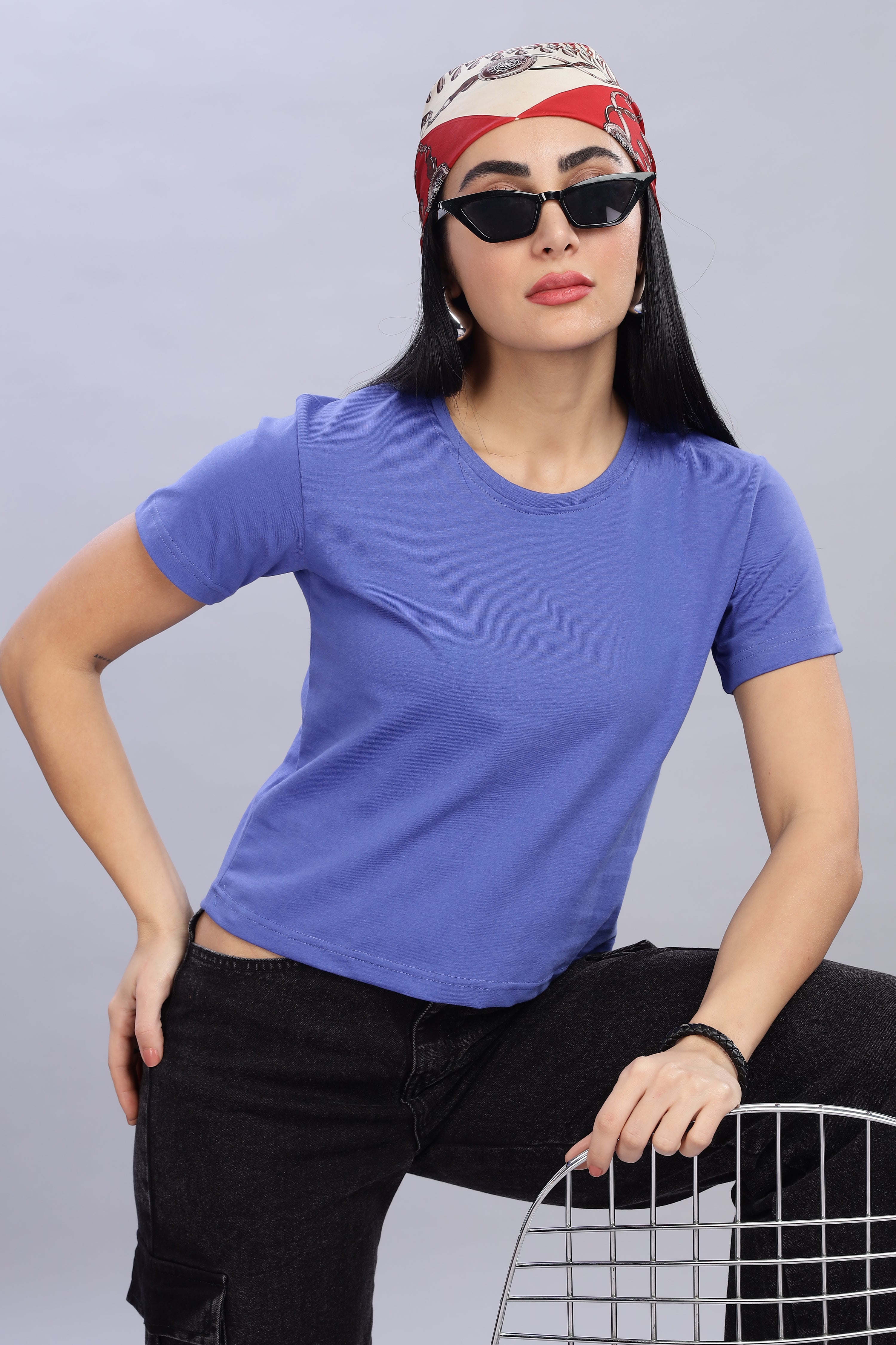 English Blue Crop Top