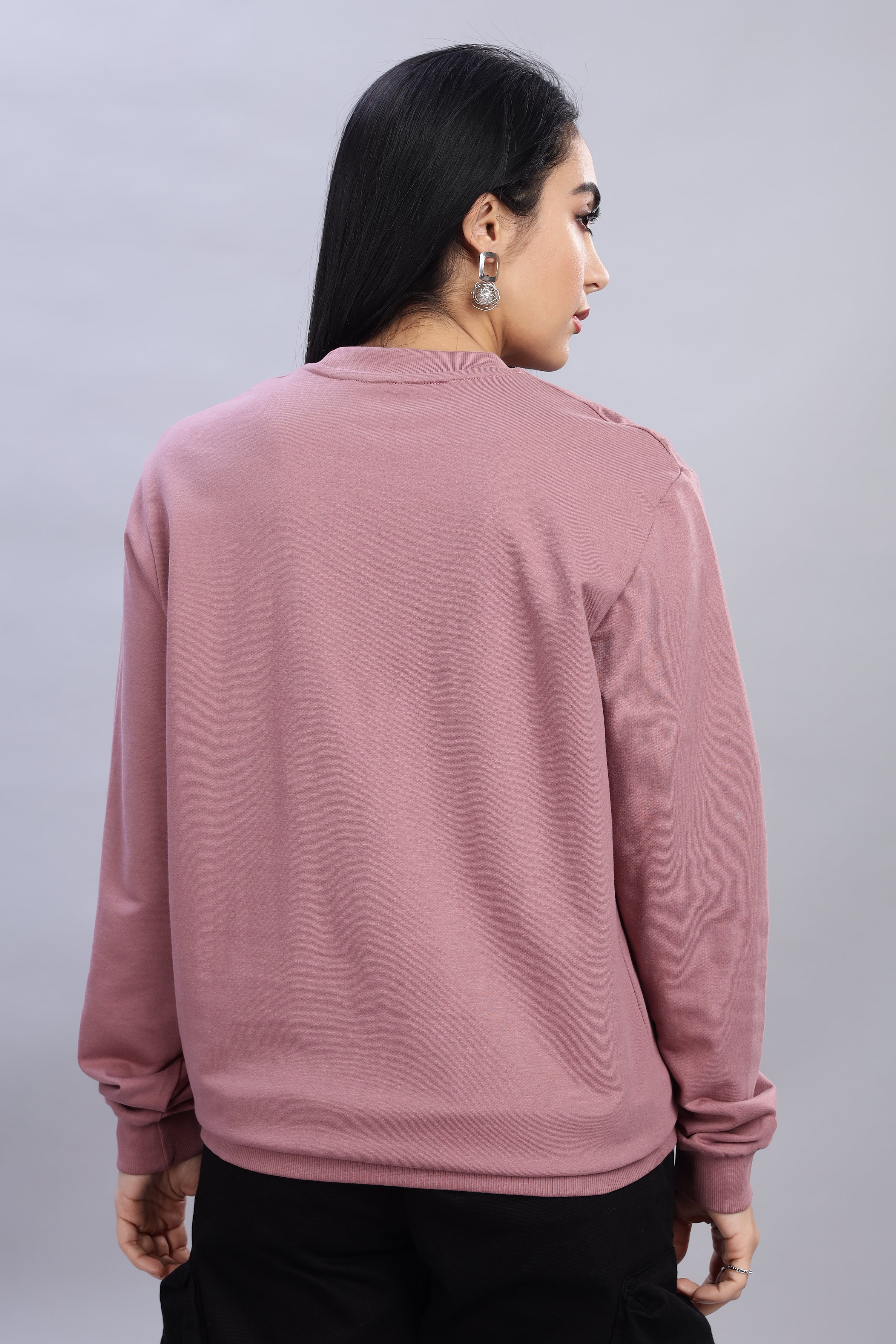Puce Pink Cotton Women’s Sweatshirt