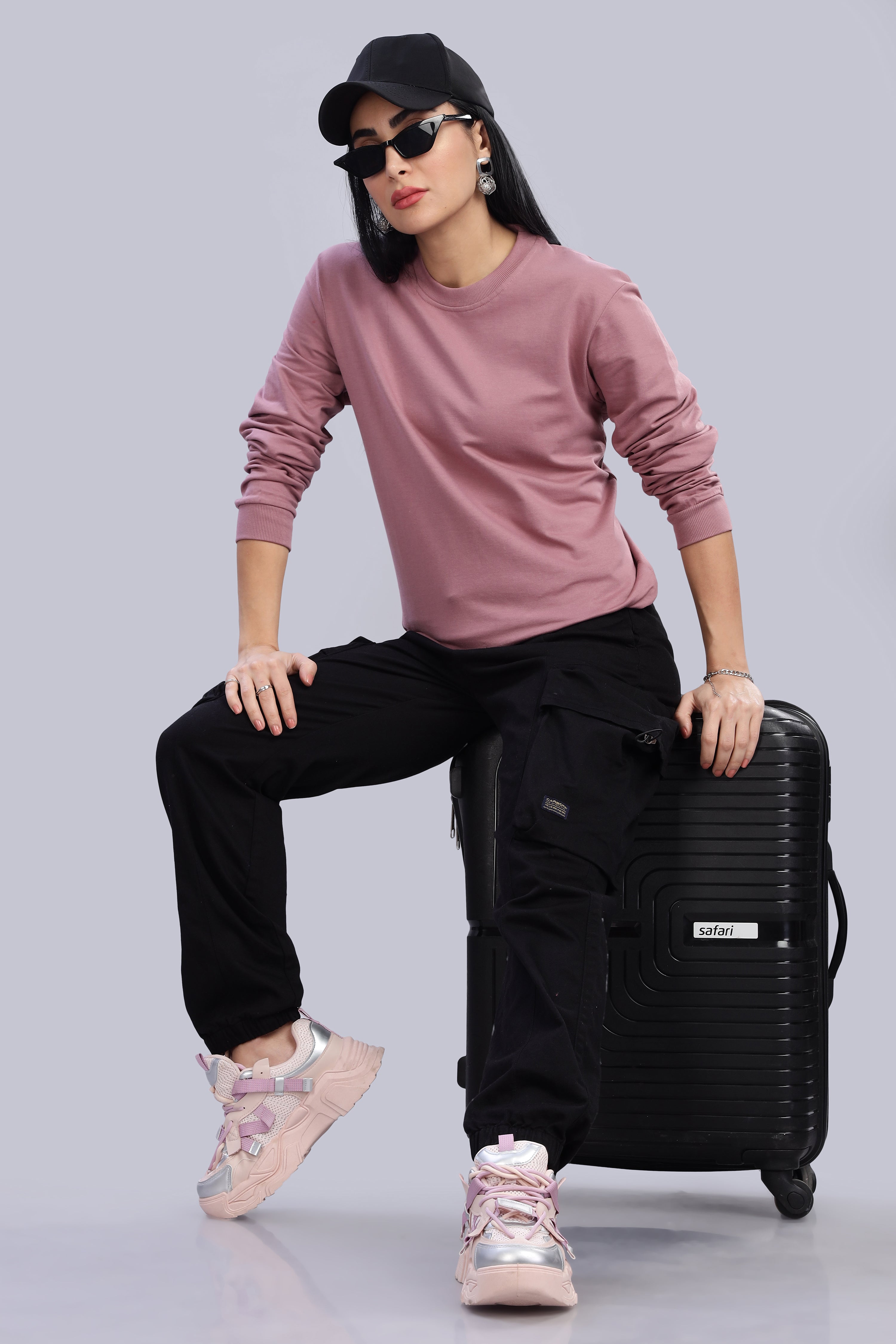 Puce Pink Cotton Women’s Sweatshirt
