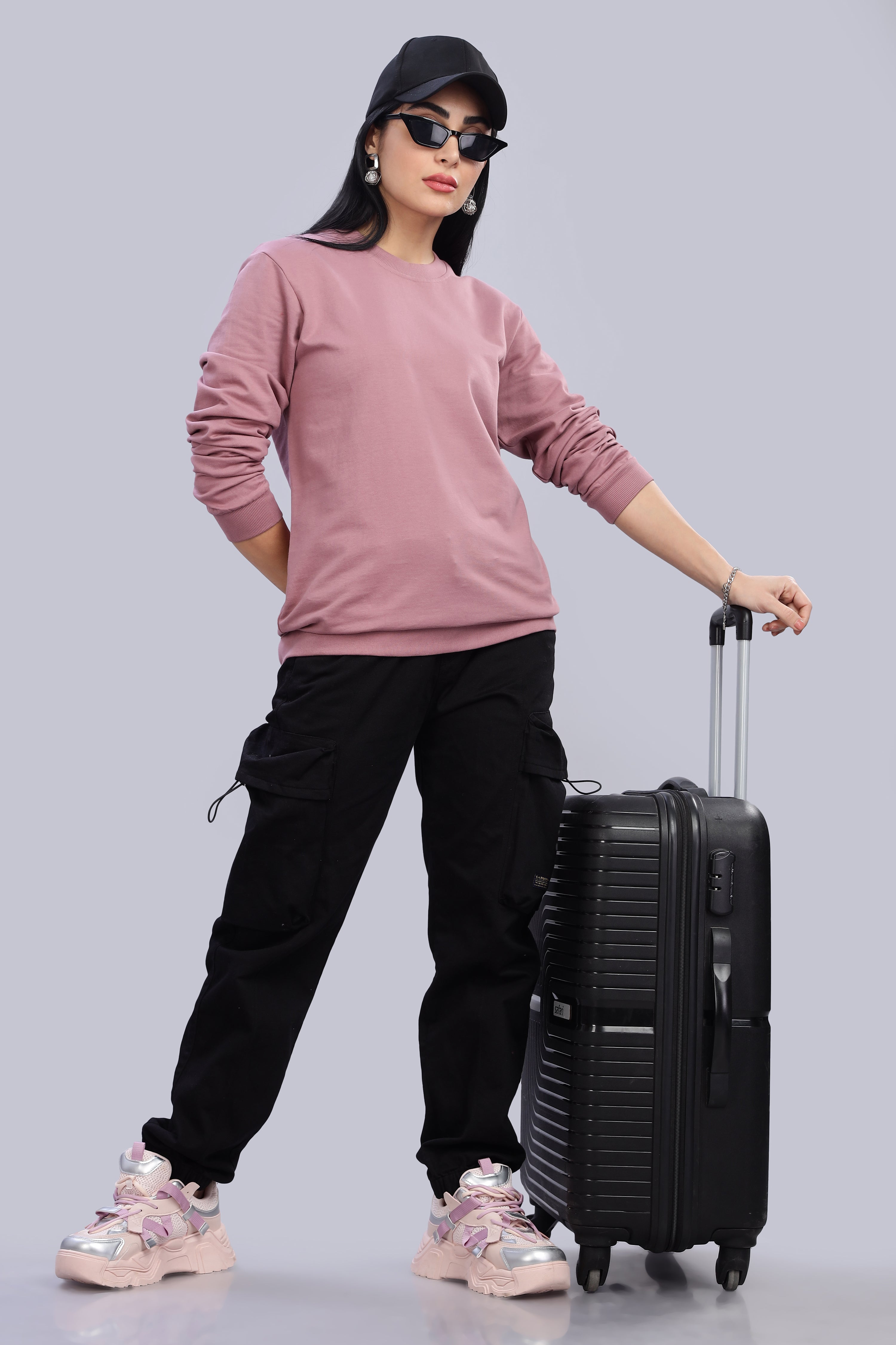 Puce Pink Cotton Women’s Sweatshirt