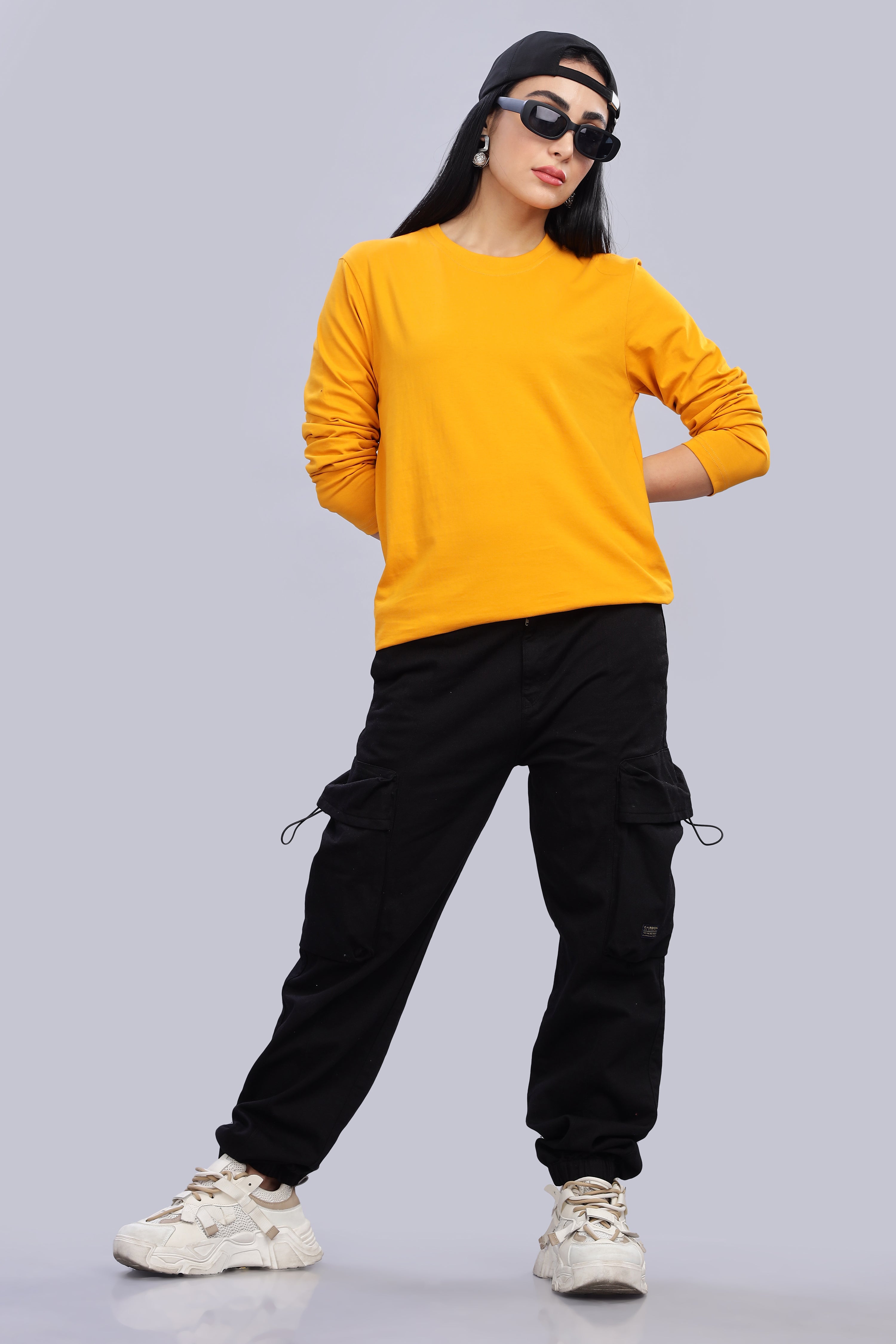 Yellow Long Sleeve Crew Neck T-Shirt