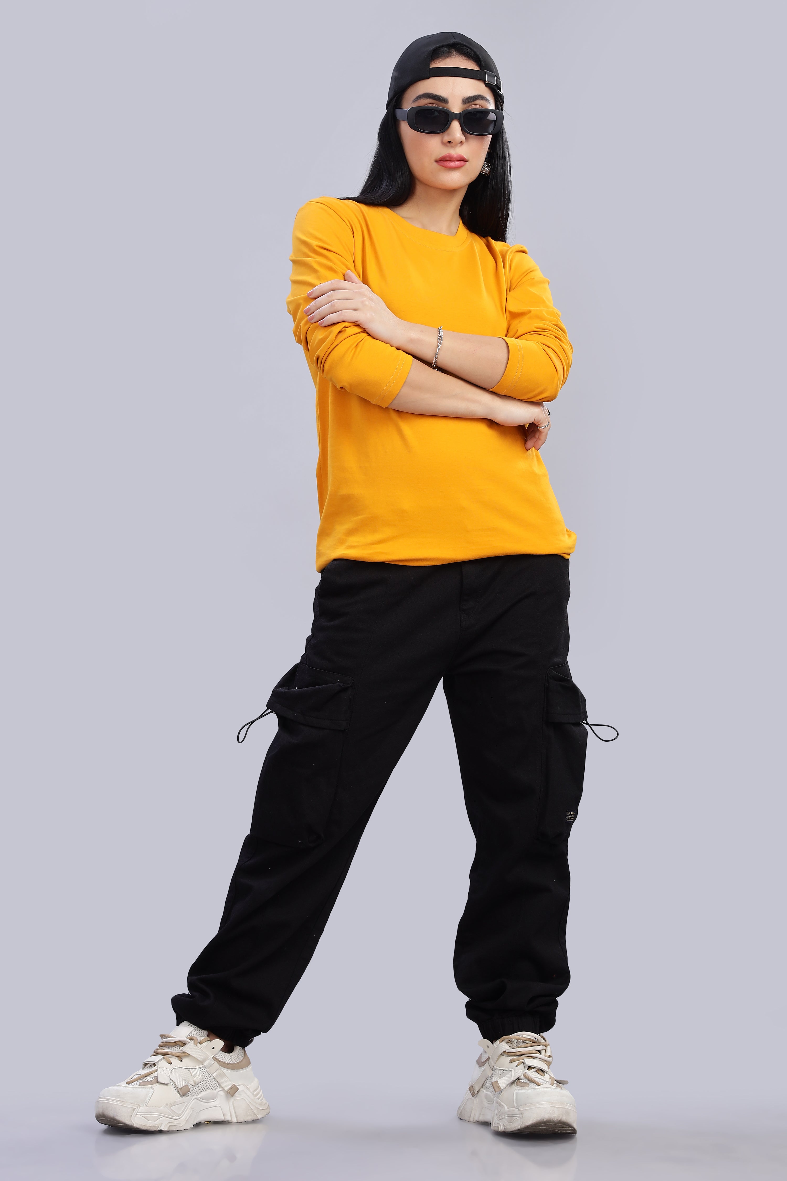 Yellow Long Sleeve Crew Neck T-Shirt