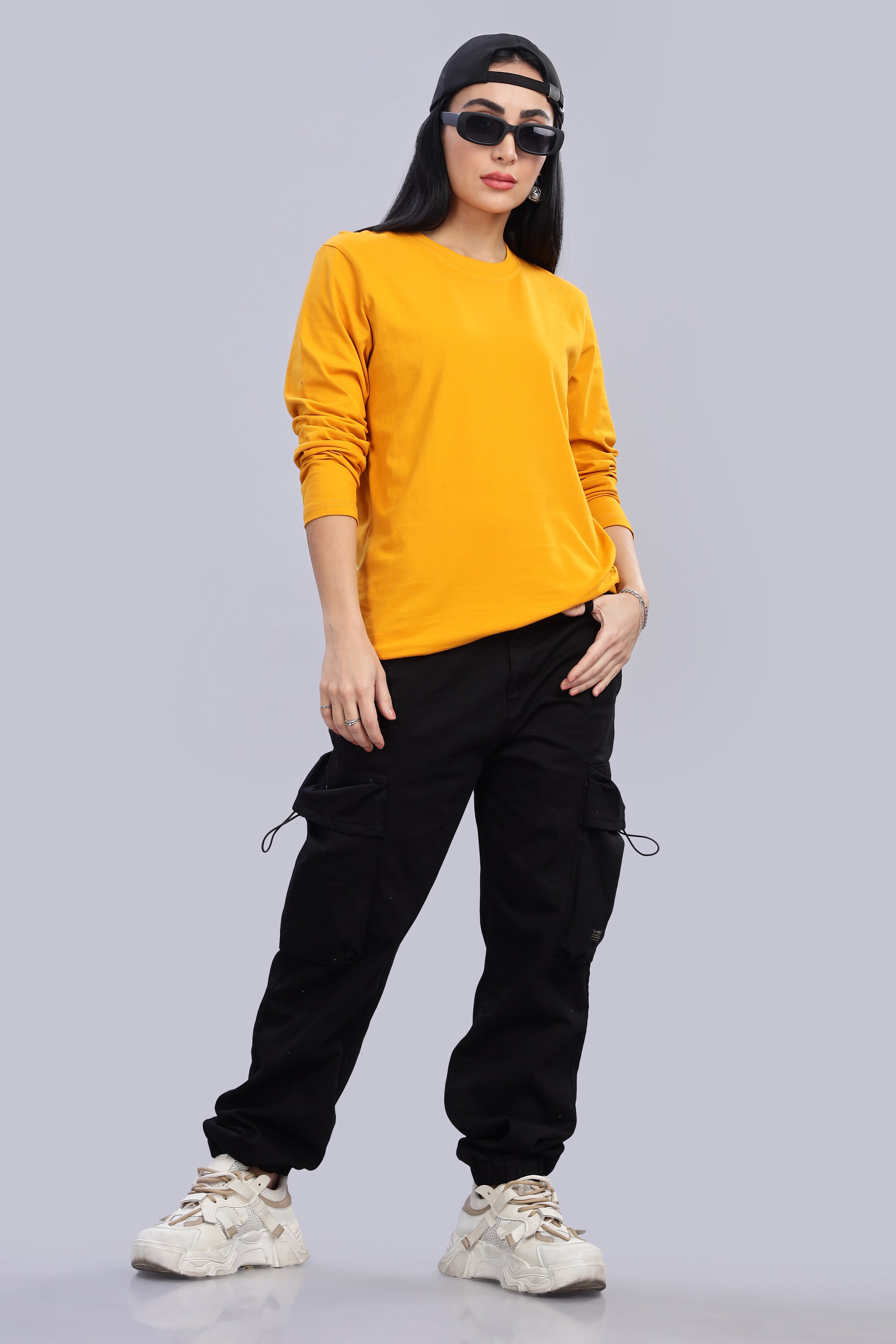 Yellow Long Sleeve Crew Neck T-Shirt