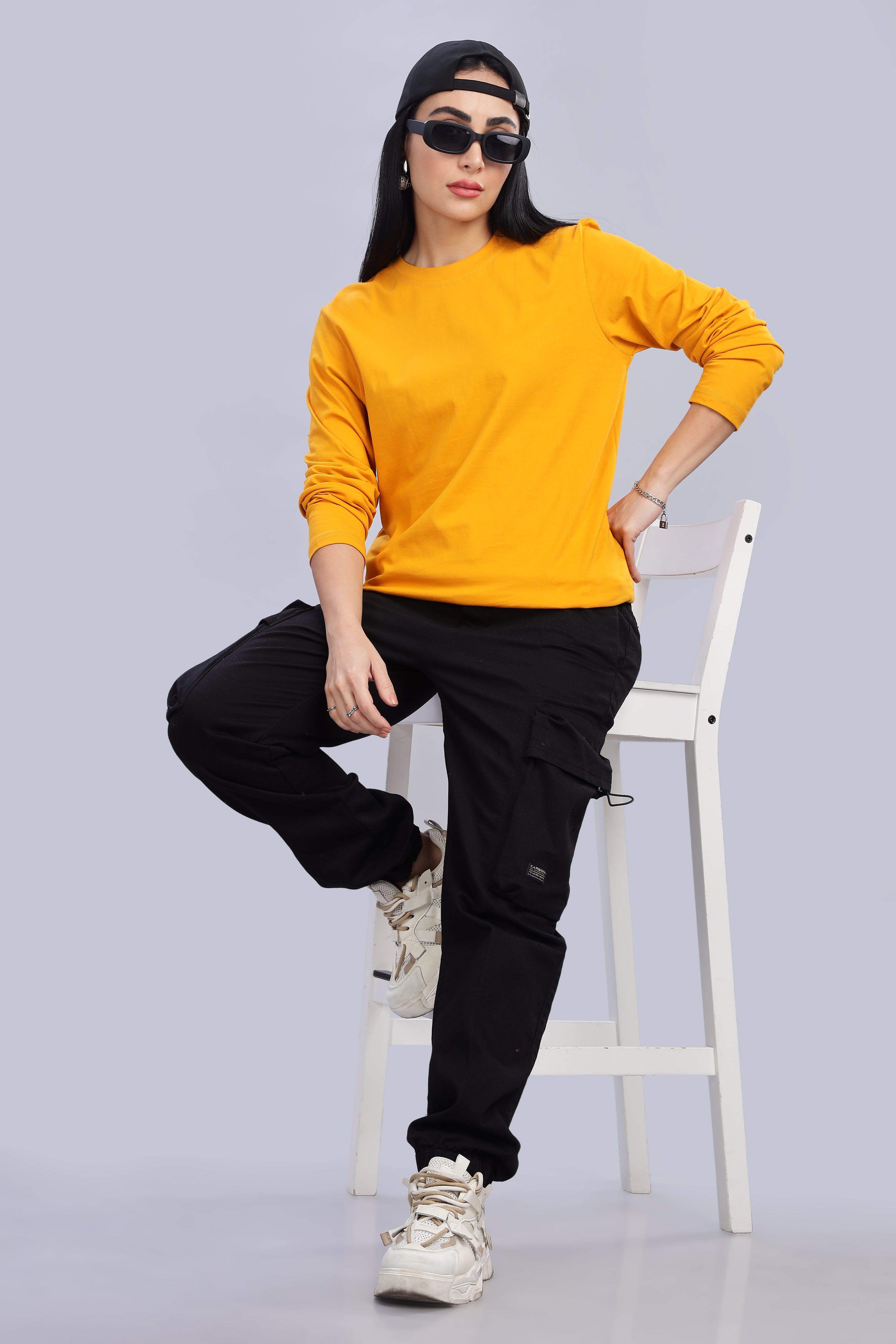 Yellow Long Sleeve Crew Neck T-Shirt