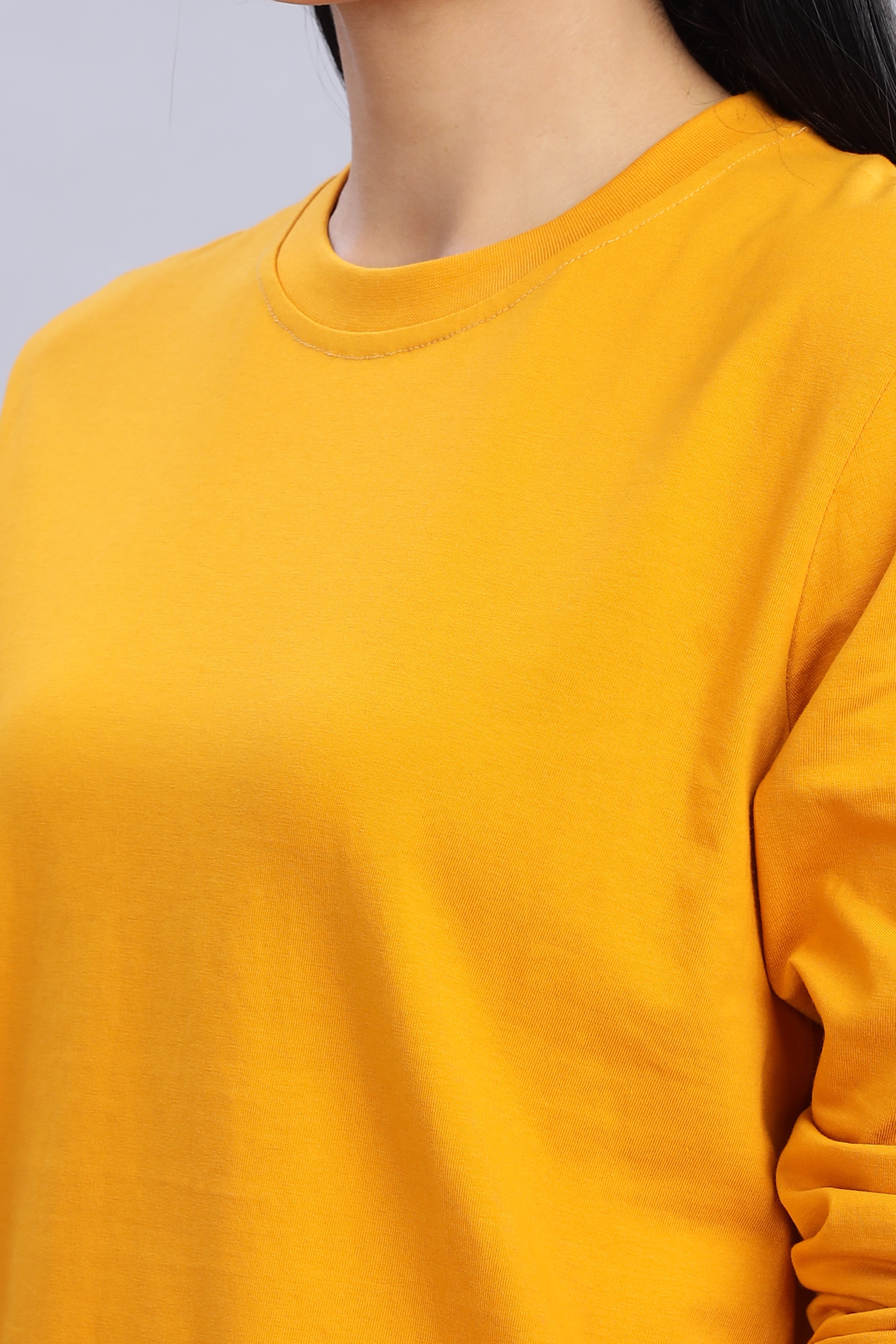Yellow Long Sleeve Crew Neck T-Shirt