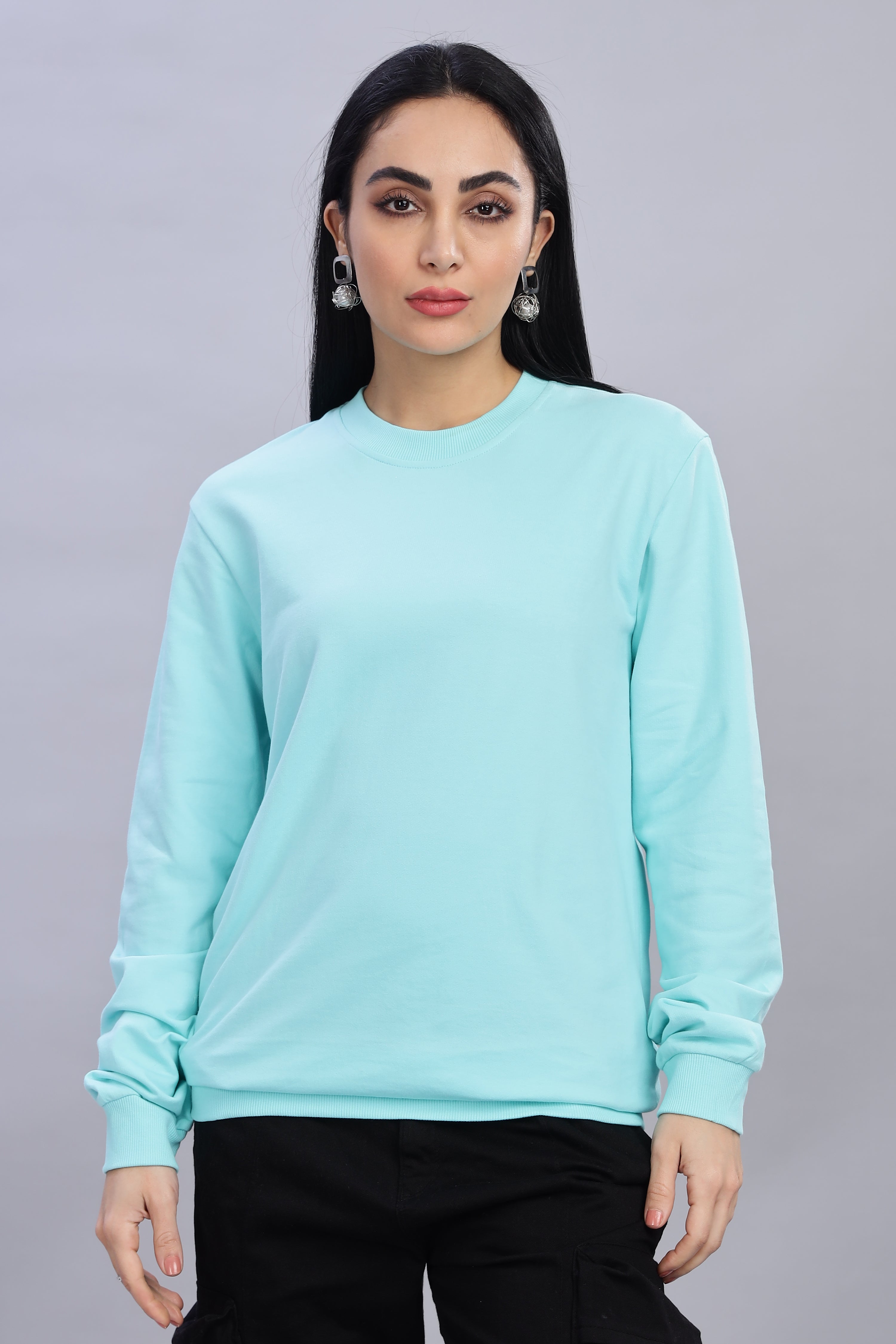 Turquoise Cotton Women’s Sweatshirt