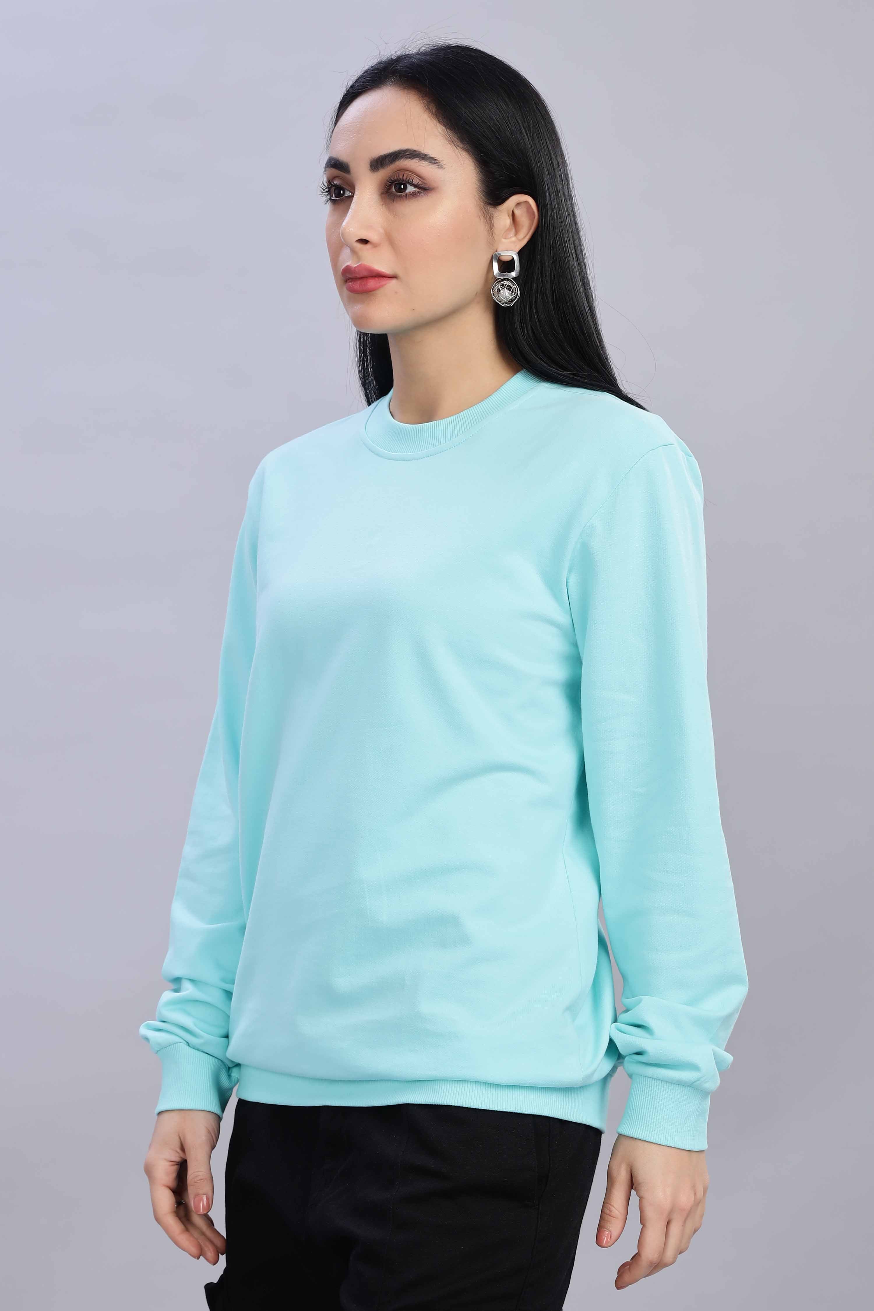Turquoise Cotton Women’s Sweatshirt