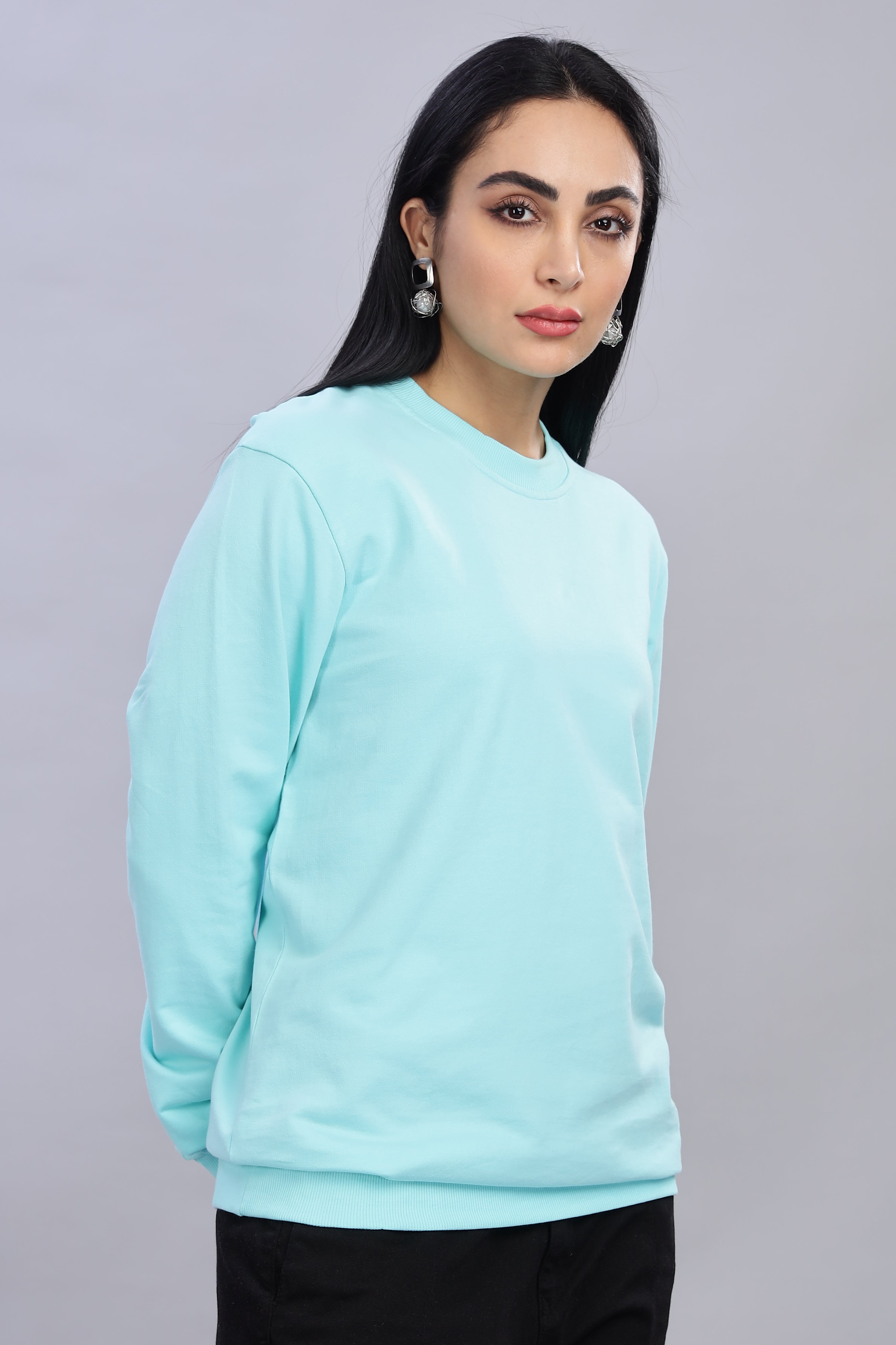 Turquoise Cotton Women’s Sweatshirt